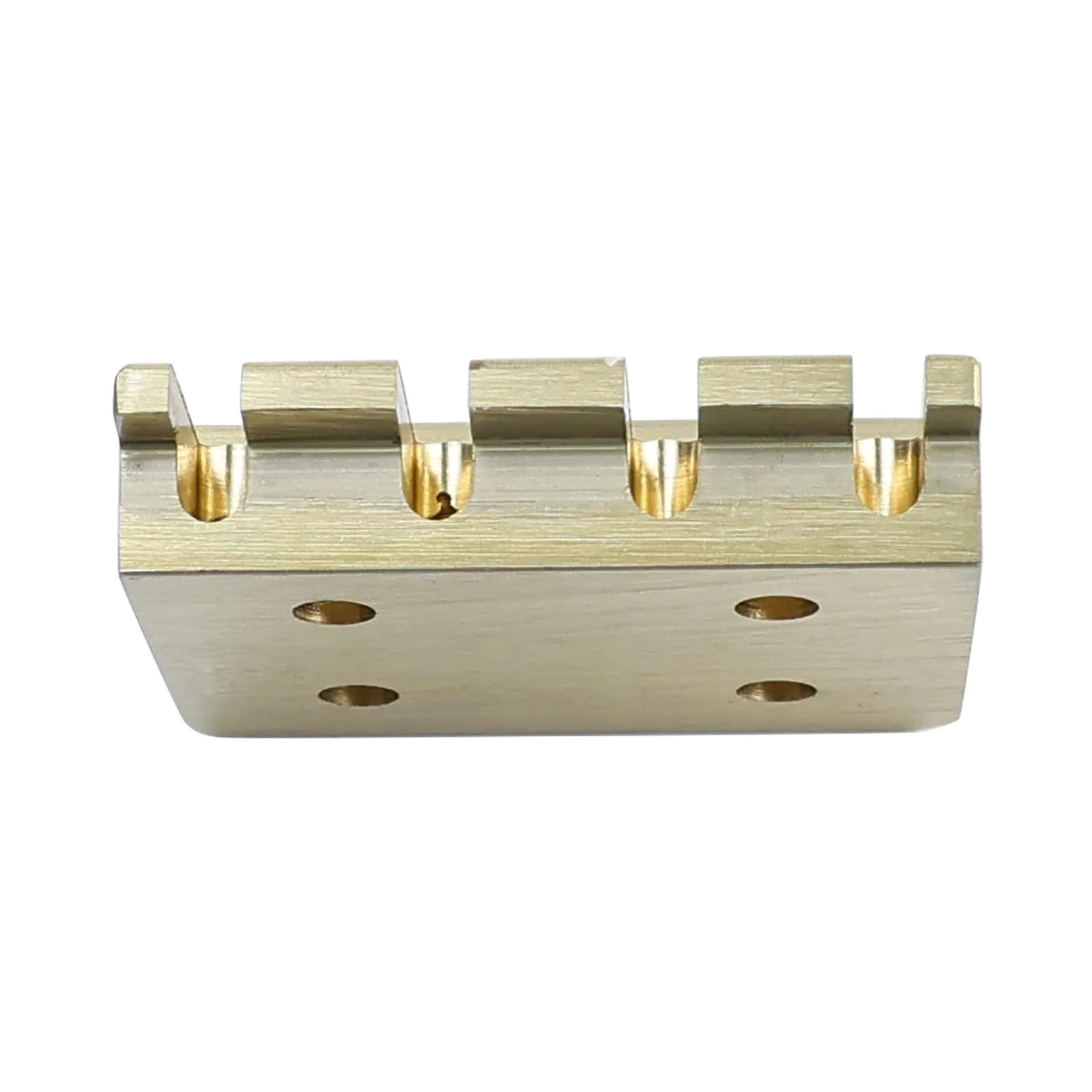Guitar Bridge String Locks 4 String Bass String Locking Nut Headless Bass Guitar String Lock Brass String Locking for Headless Electric Bass Guitar Replacement Parts （Brass) 4 String Lock Brass natural colour - Image 2