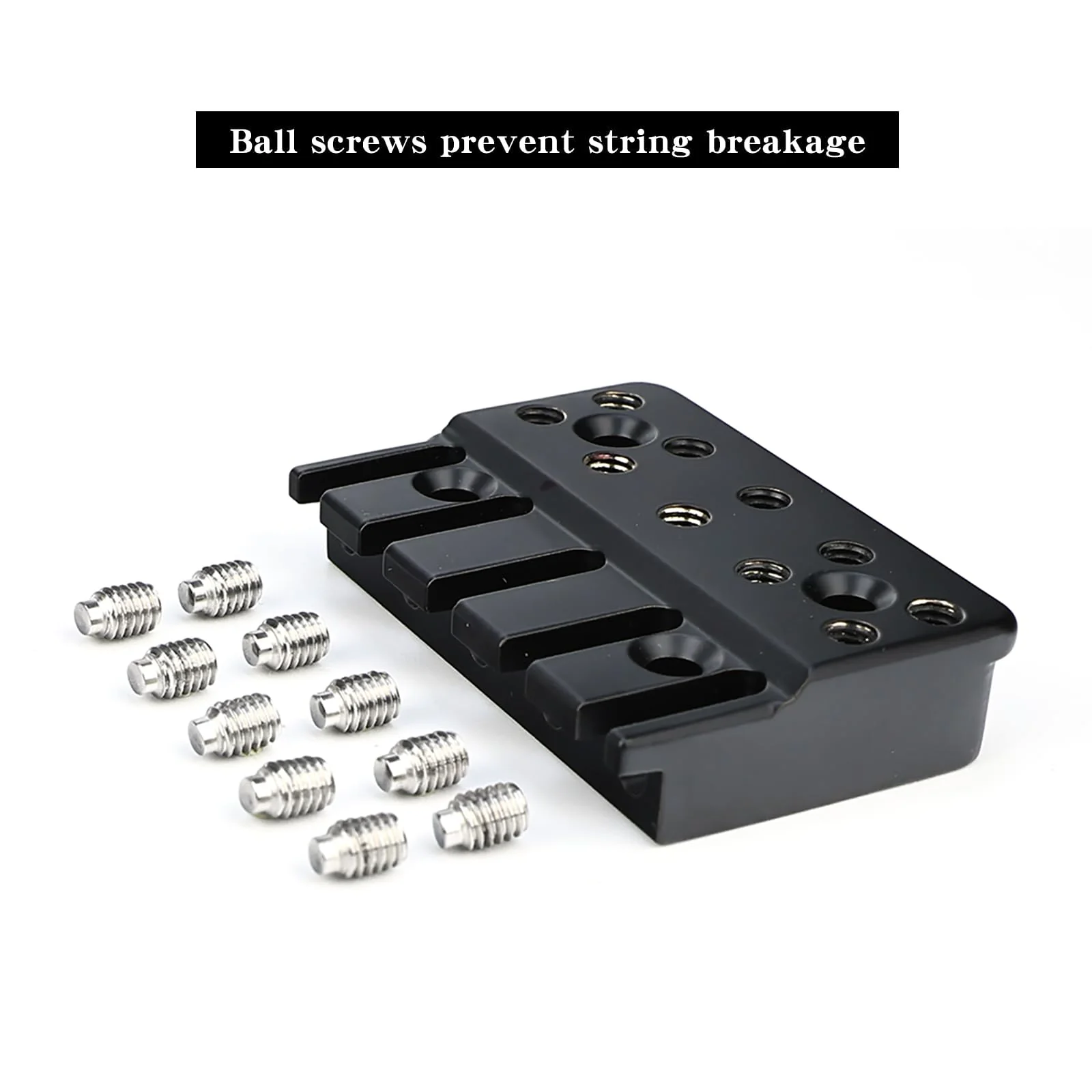 Guitar Bridge String Locks Black 5 String Bass String Locking Nut Headless Bass Guitar String Lock Brass String Locking for Headless Electric Bass Guitar Replacement Parts 5 String Lock - Image 4