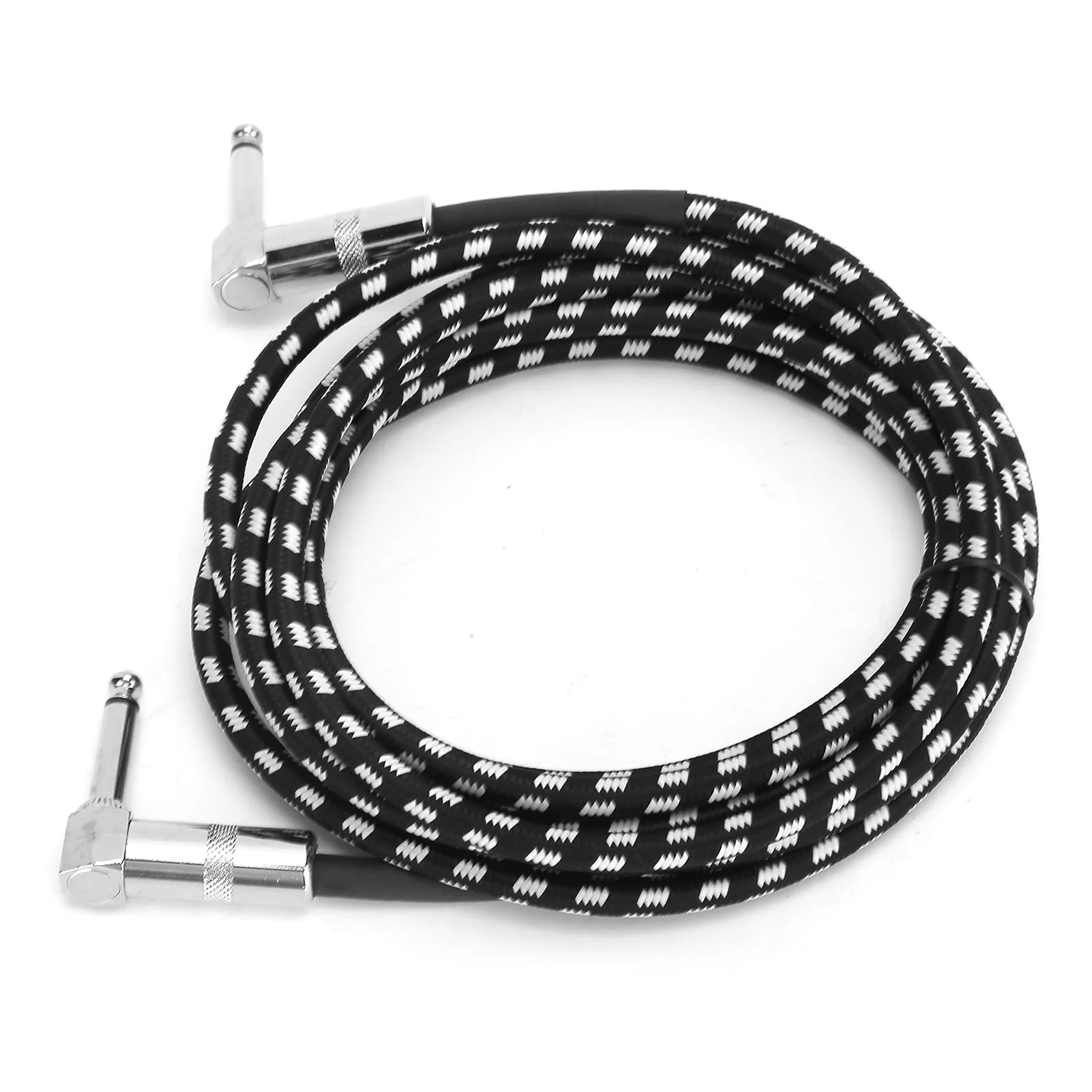 Guitar Cable - 6.35MM Male Head Audio Guitar Cable 10ft Electric Guitar Amplifier Cord - Right Angle to Right Angle 1/4 Inch Instrument Cable Guitar Amp Cable(Black-White) - Image 7