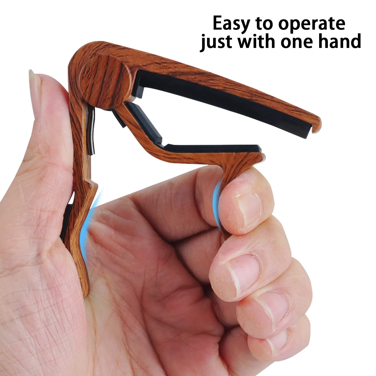 Guitar Capo, 2 Pack Capo for Acoustic Guitar, Guitar Capo for Electric Guitars, Bass, Buzzing-Free, Quick Release, Easy to Use, Black and Rosewood Black+Rosewood - Image 2