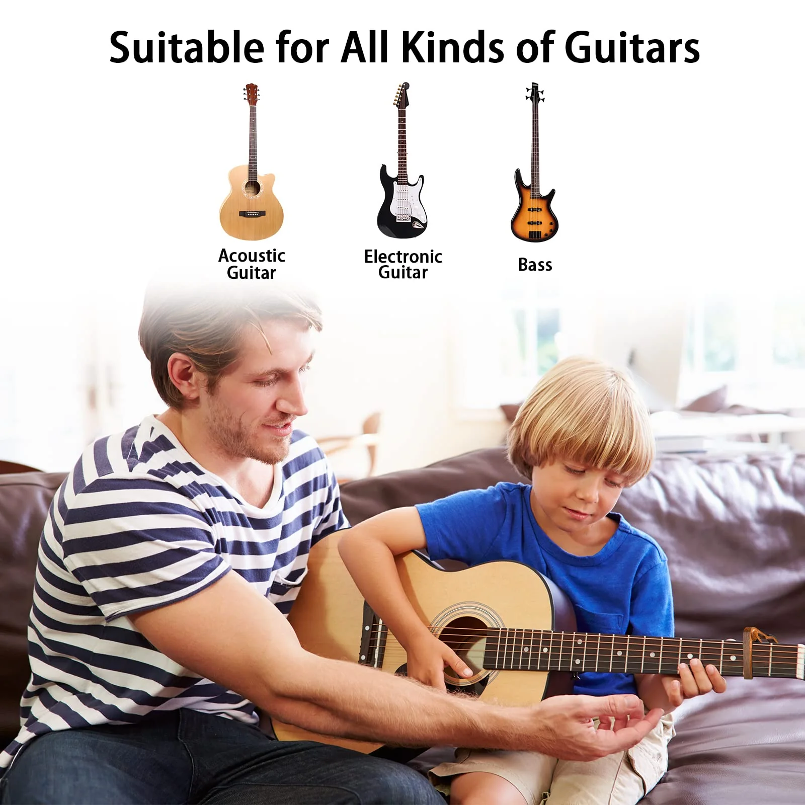 Guitar Capo, 2 Pack Capo for Acoustic Guitar, Guitar Capo for Electric Guitars, Bass, Buzzing-Free, Quick Release, Easy to Use, Black and Rosewood Black+Rosewood - Image 5