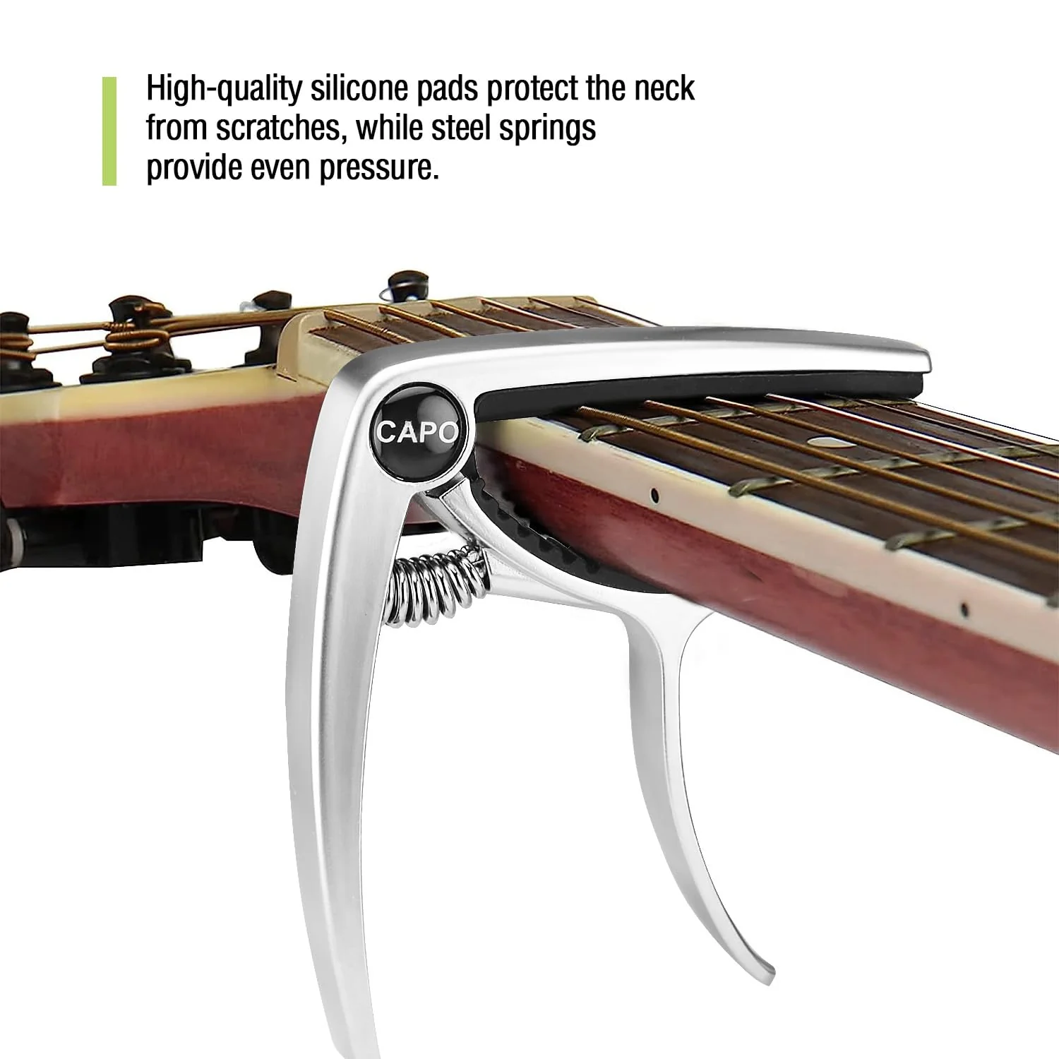 Guitar Capo, Capo, Capo for acoustic guitar, acoustic guitar capo, Capo for electric guitar, acoustic guitar capo 6 string, Guitar Capo for acoustic, Kapo, Guitar capos（Silver） - Image 6