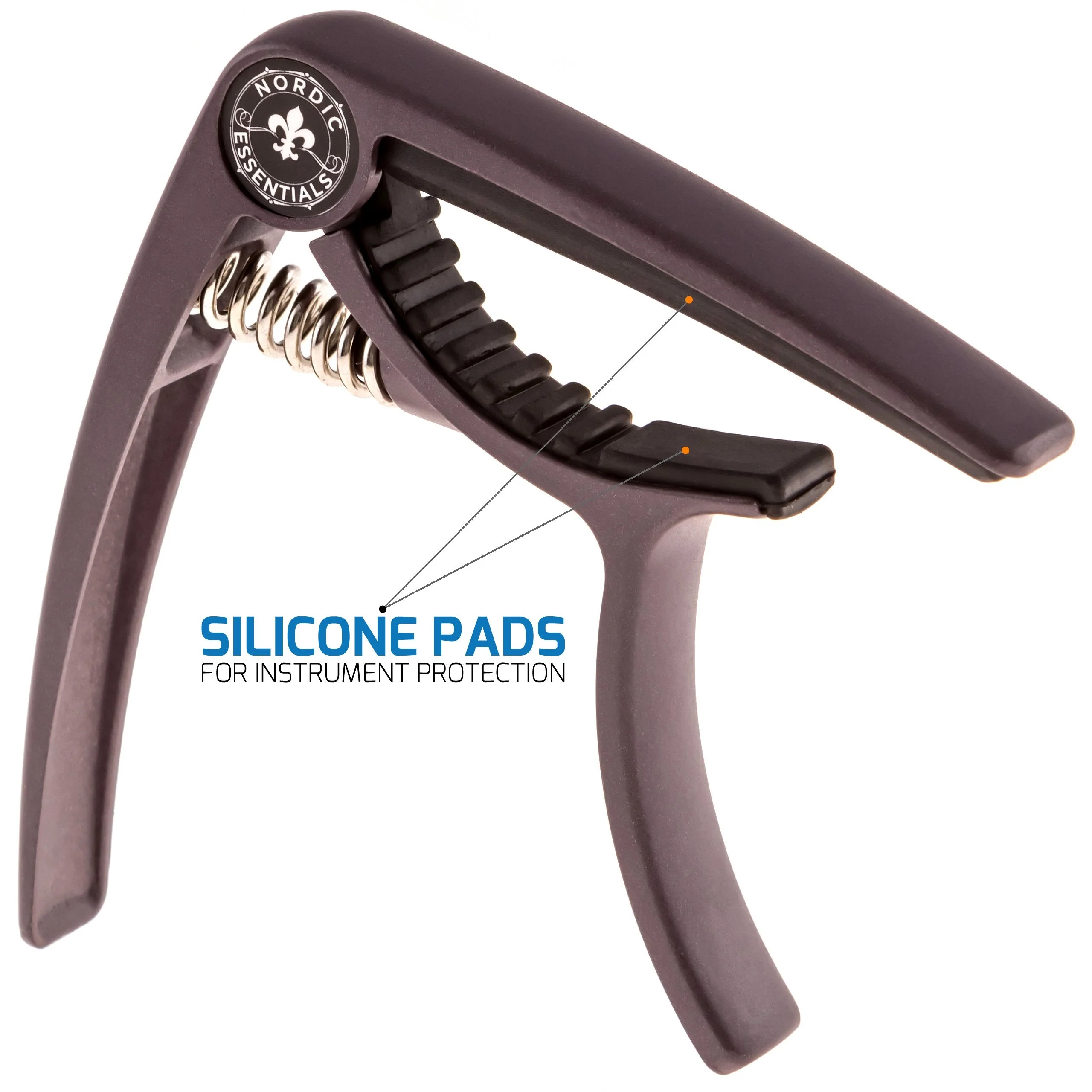 Guitar Capo Deluxe for Acoustic Guitars, Ukulele, Banjo, Mandolin, Bass - Made of Premium Quality Zinc Alloy for 6 & 12 String Instruments - Luxury Accessories by Nordic Essentials Matte Coffee Dream - Image 6