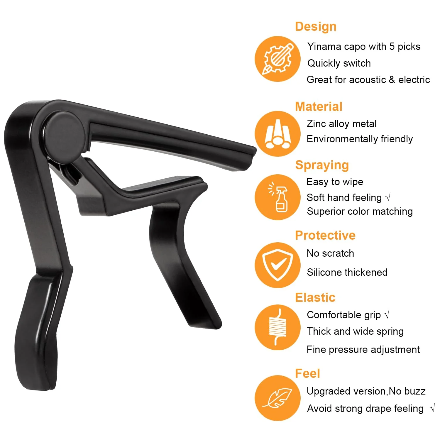 Guitar Capo for Acoustic and Electric Guitars 6-String Capo - Image 4