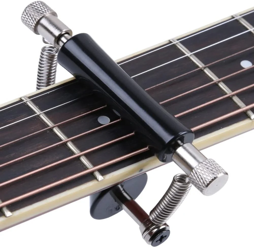 Guitar Capo Guitar Rolling Capo Sliding Capo Adjustable Capo Rubber and Stainless Steel Capo for Tuning Tone of String Instruments Like Folk Classic Acoustic Electric Guitar Ukulele Mandolin Banjo - Image 4