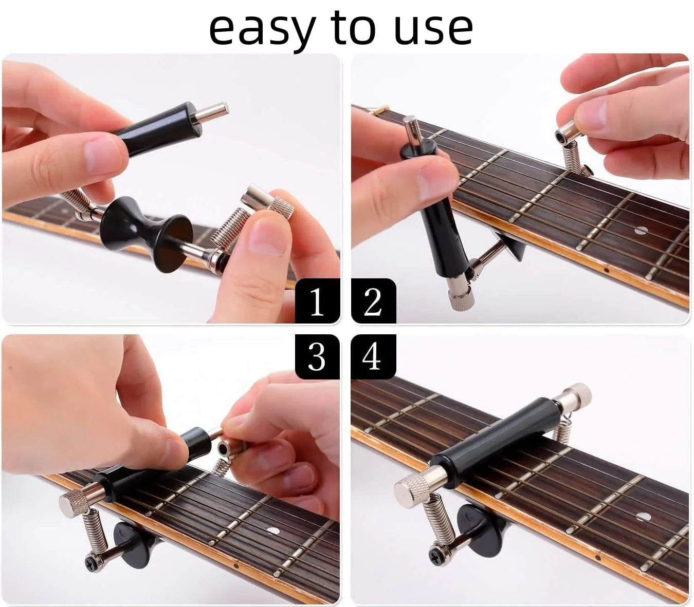 Guitar Capo Guitar Rolling Capo Sliding Capo Adjustable Capo Rubber and Stainless Steel Capo for Tuning Tone of String Instruments Like Folk Classic Acoustic Electric Guitar Ukulele Mandolin Banjo - Image 6