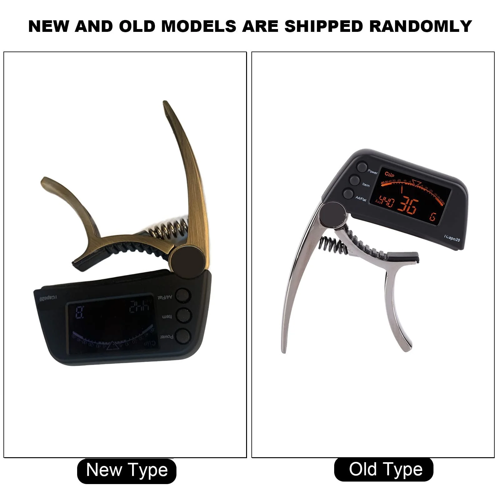 Guitar Capo Tuner, 2 in 1 Clip On Capo with Digital Tuner for Guitar and Bass Zinc Alloy Built in Tuner Chromatic Tuner with LCD Display (Plating bronze) Plating bronze - Image 6