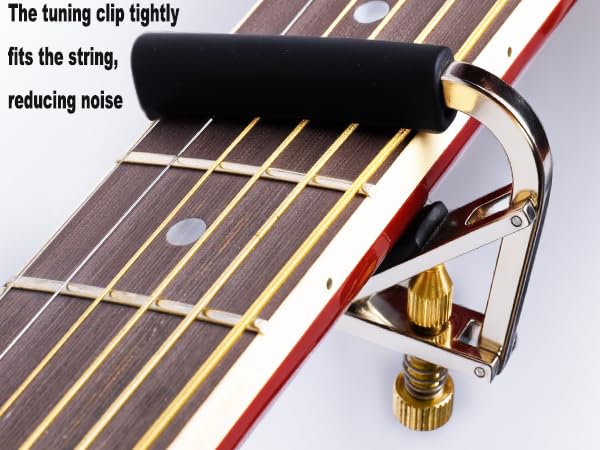 Guitar Capo Wrotgt Capo for Acoustic Guitar 6 String Quick Change Kapo for Electric and Acoustic Metal Guitar Tuner Clip on Guitar Fret Adjust for Acoustic and Electric Guitars Gold capo 04 - Image 4