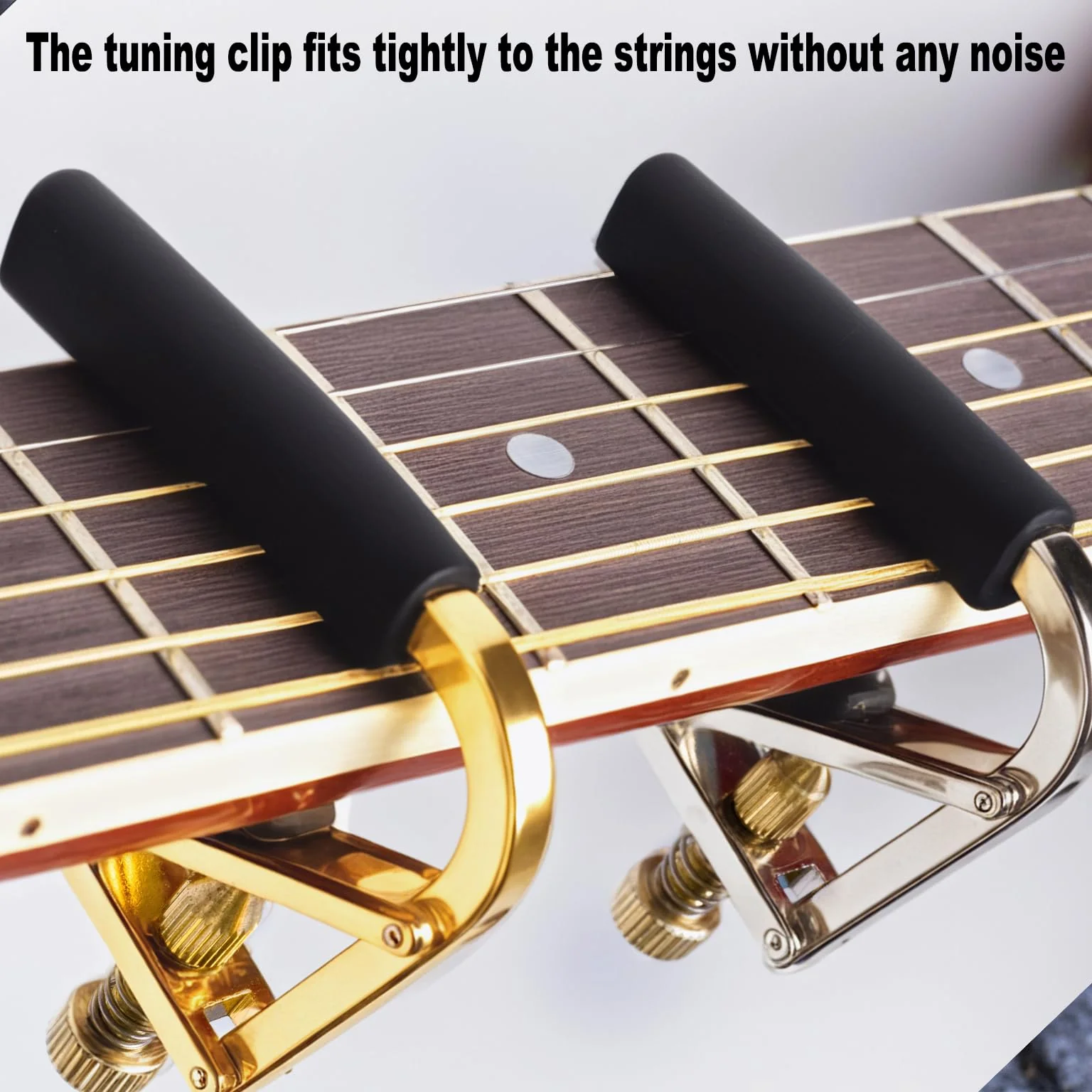 Guitar Capo Wrotgt Capo for Acoustic Guitar 6 String Quick Change Kapo for Electric and Acoustic Metal Guitar Tuner Clip on Guitar Fret Adjust for Acoustic and Electric Guitars Gold capo 04 - Image 9