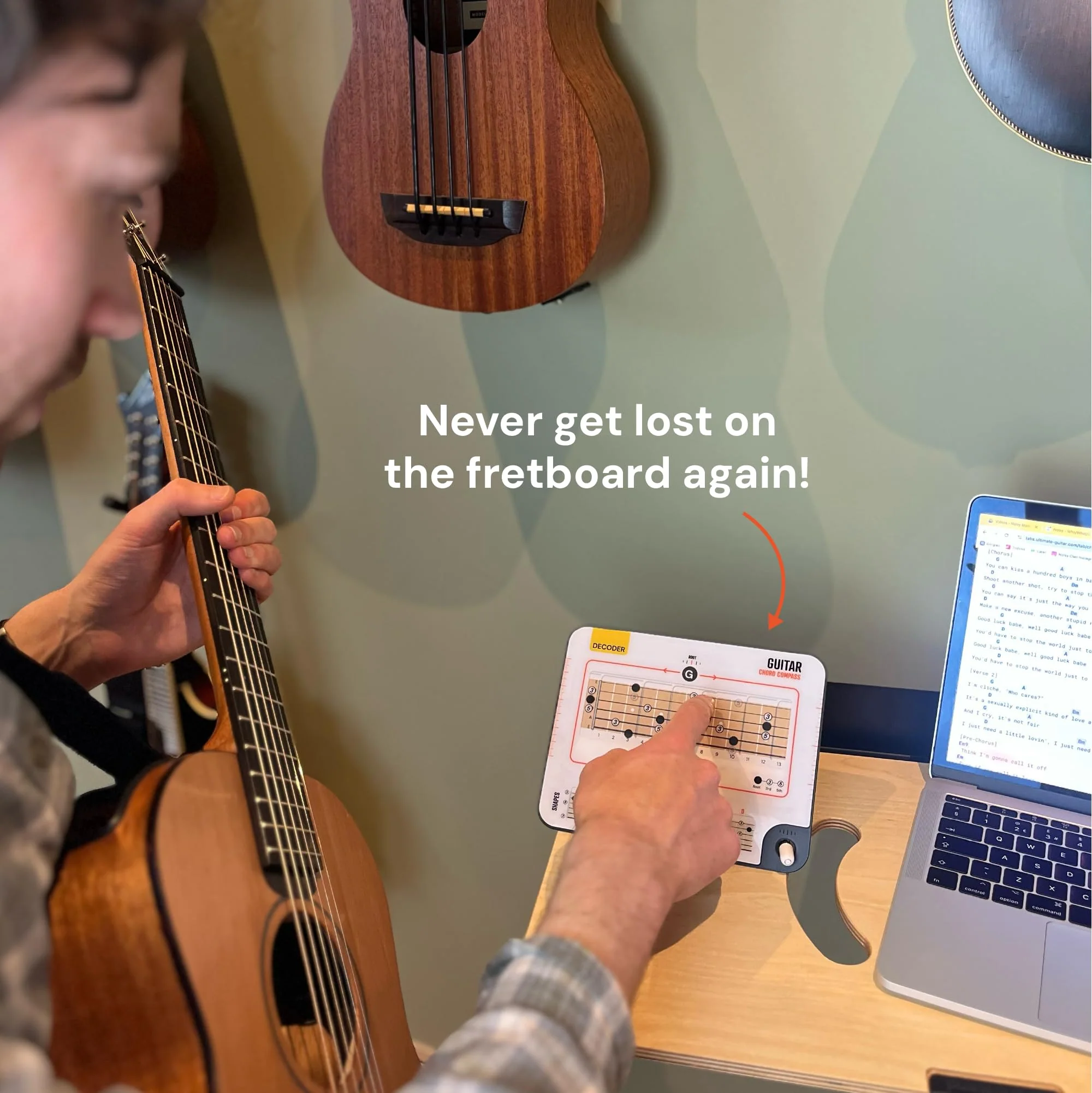 Guitar Chord Learning Tool - Chord Compass - Understand CAGED System for Guitar - Build Chords from Chord Structure and Recognising Chord Patterns - For Beginner Guitar and Intermediate Players DEC COMPASS GUITAR BOOK CHORDS - Image 2