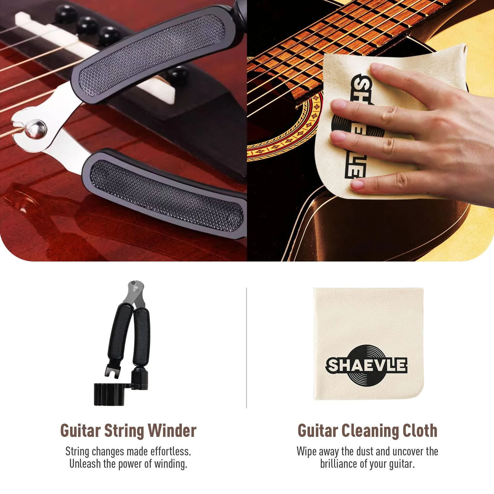 Guitar Cleaning, Guitar Cleaner Polish All IN ONE Kit: Guitar Polish, Fingerboard Lemon Oil, String Cleaner Oil, Guitar String Winder, Cleaning Cloth, for Guitar Care and Maintenance Basic Kit - Image 5
