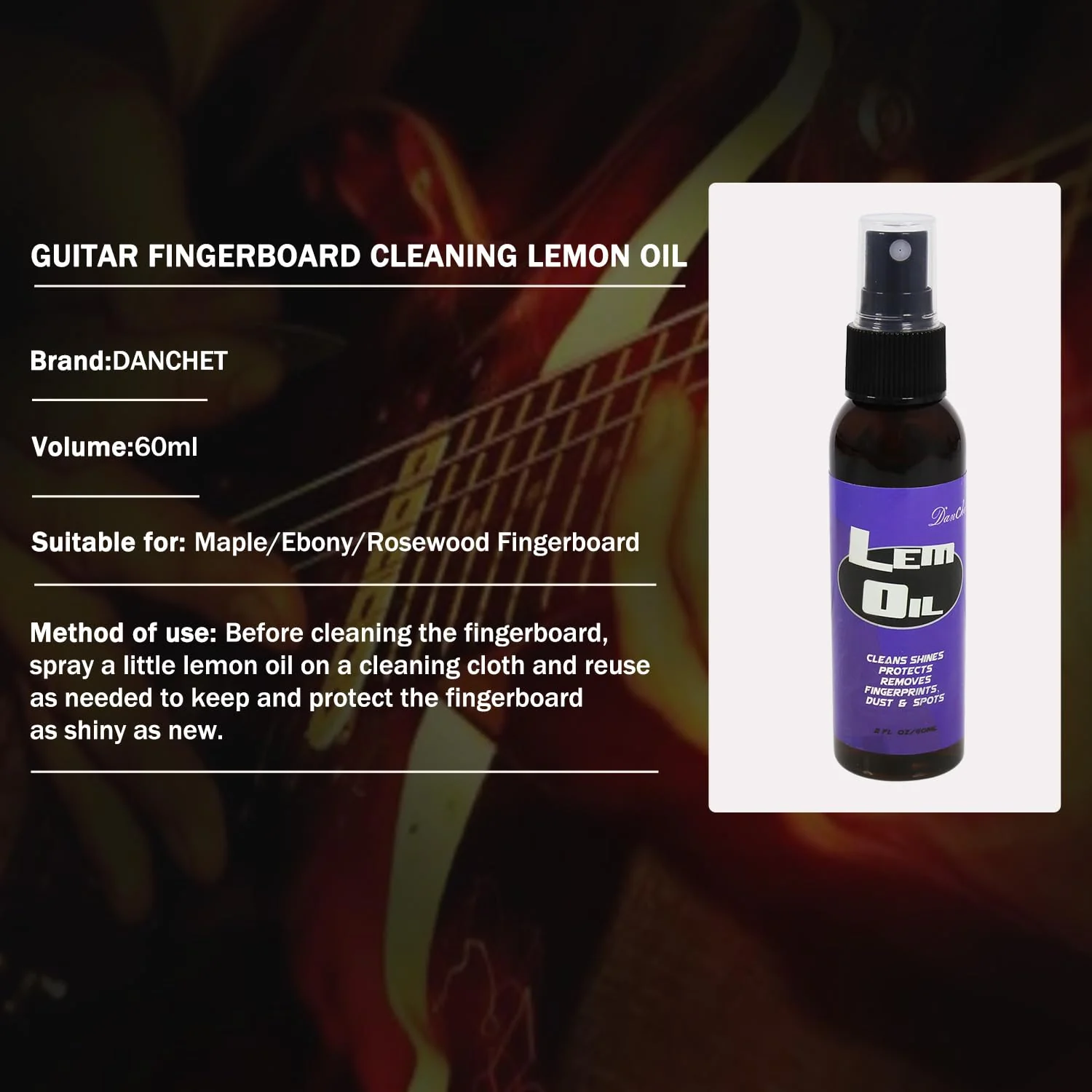 Guitar Cleaning - Guitar Fretboard Lemon Oil - Lemon oil to remove dirt and grease from musical instruments - Musical Instrument Accessories - Image 2