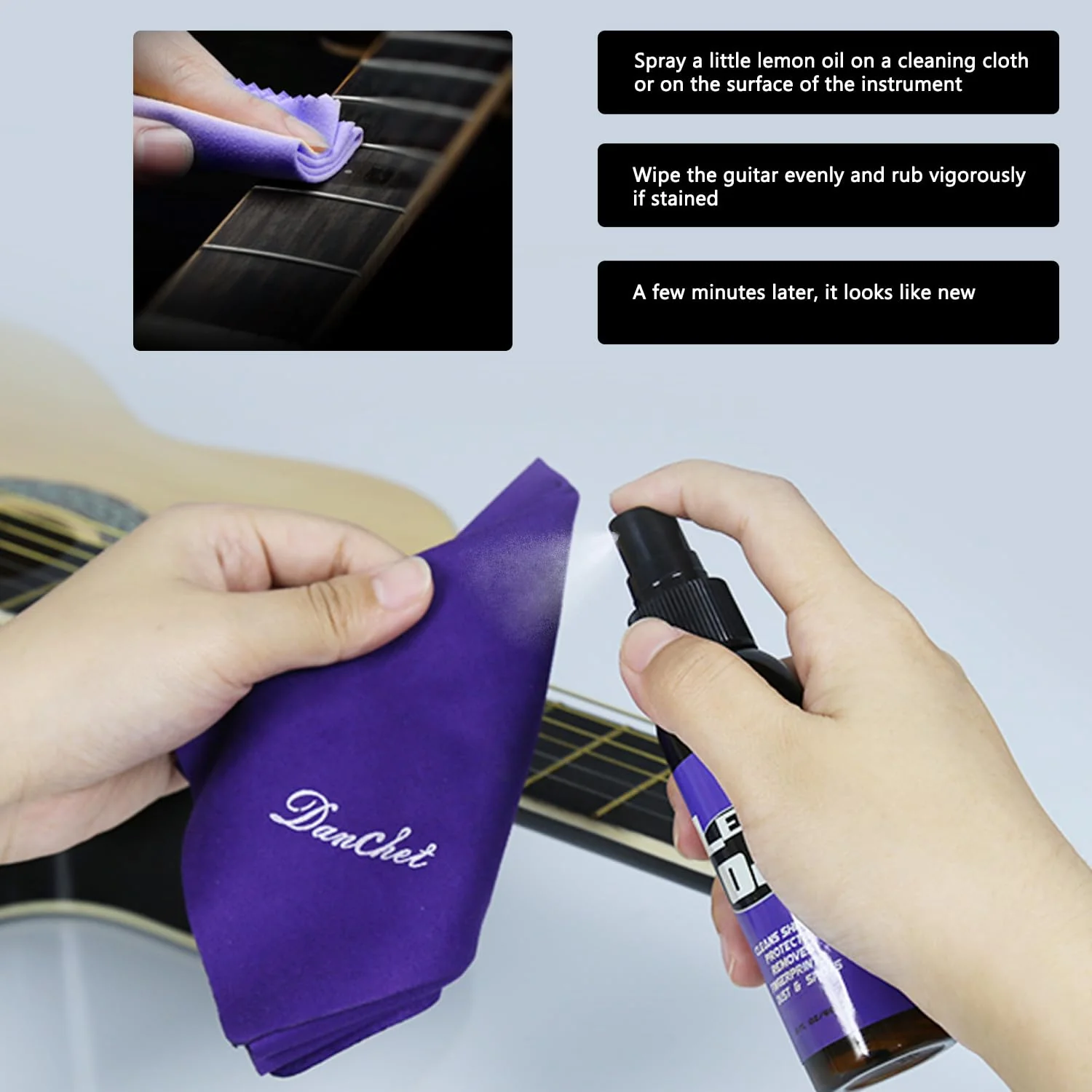 Guitar Cleaning - Guitar Fretboard Lemon Oil - Lemon oil to remove dirt and grease from musical instruments - Musical Instrument Accessories - Image 3