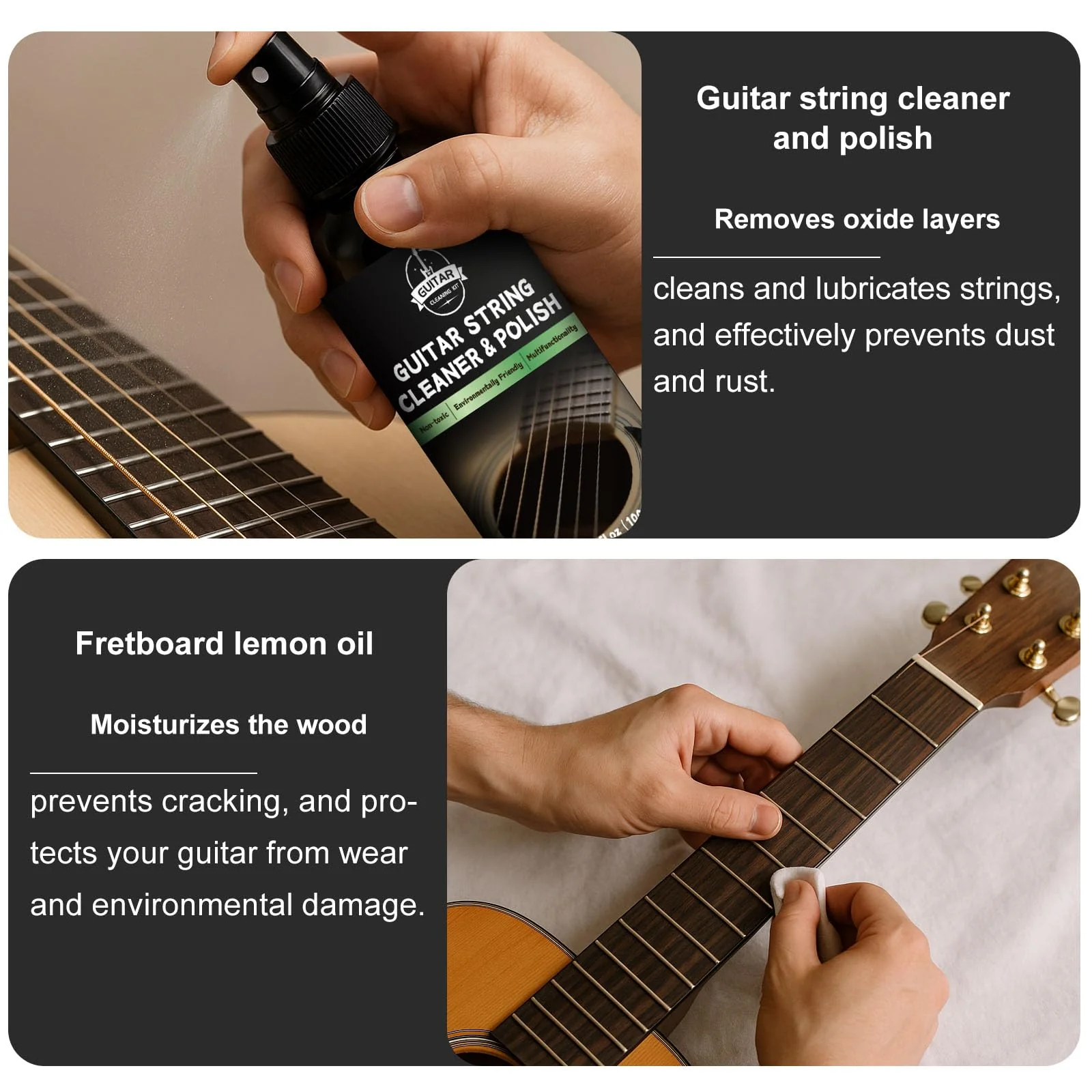 Guitar Cleaning Kit, All-in-One Guitar Maintenance Kit for Guitar Cleaning and Maintenance, Ideal for Beginners and Professionals - Image 4