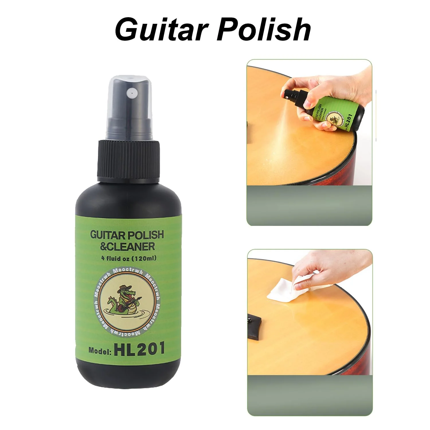 Guitar Cleaning Kit, Fretboard Lemon Oil, Polish and Oil Care, Guitar String Cleaner Tool Brush String, Fret Care, Cleaning Brush & Cleaning Cloth, Extends Fretboard and String Life - Image 2