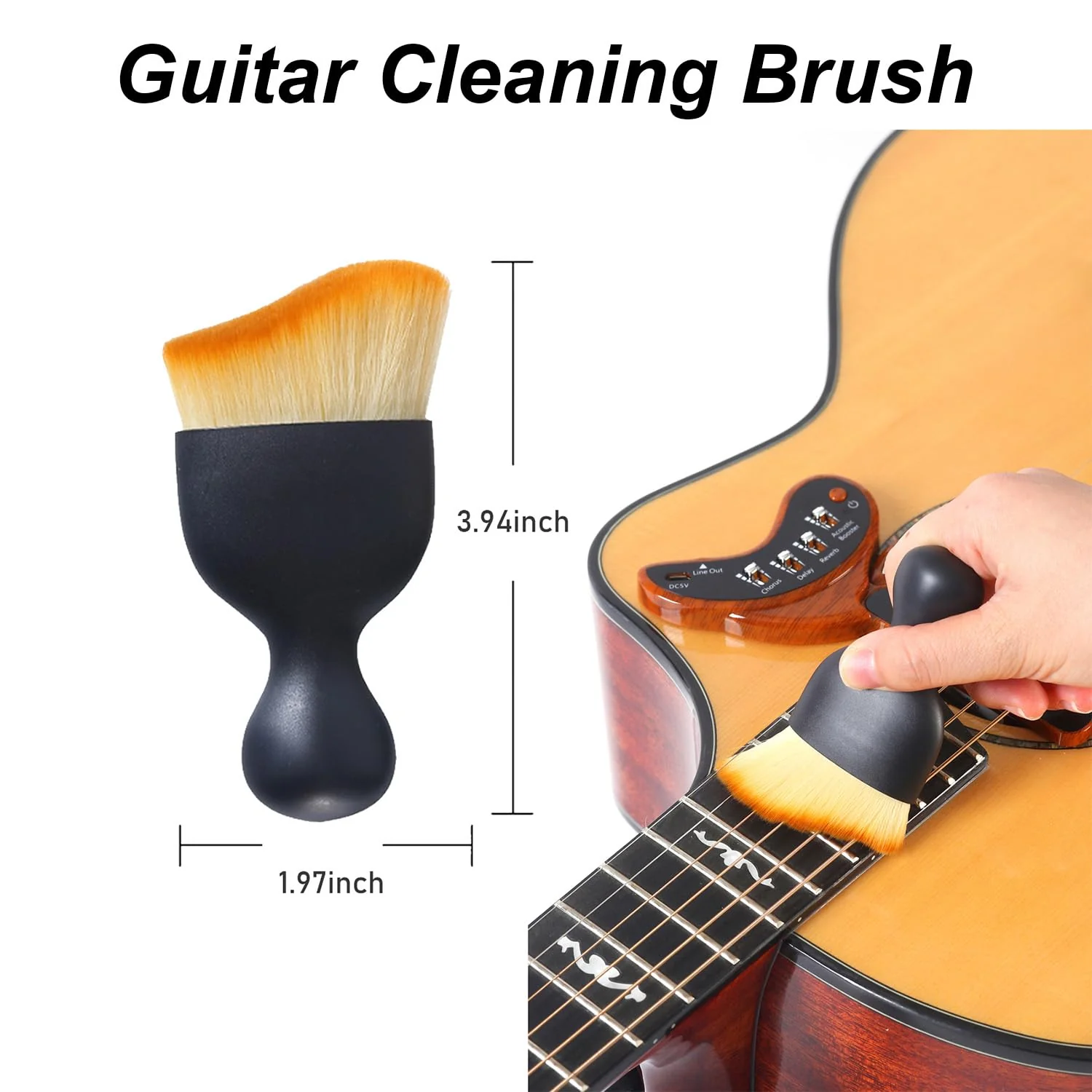Guitar Cleaning Kit, Fretboard Lemon Oil, Polish and Oil Care, Guitar String Cleaner Tool Brush String, Fret Care, Cleaning Brush & Cleaning Cloth, Extends Fretboard and String Life - Image 5