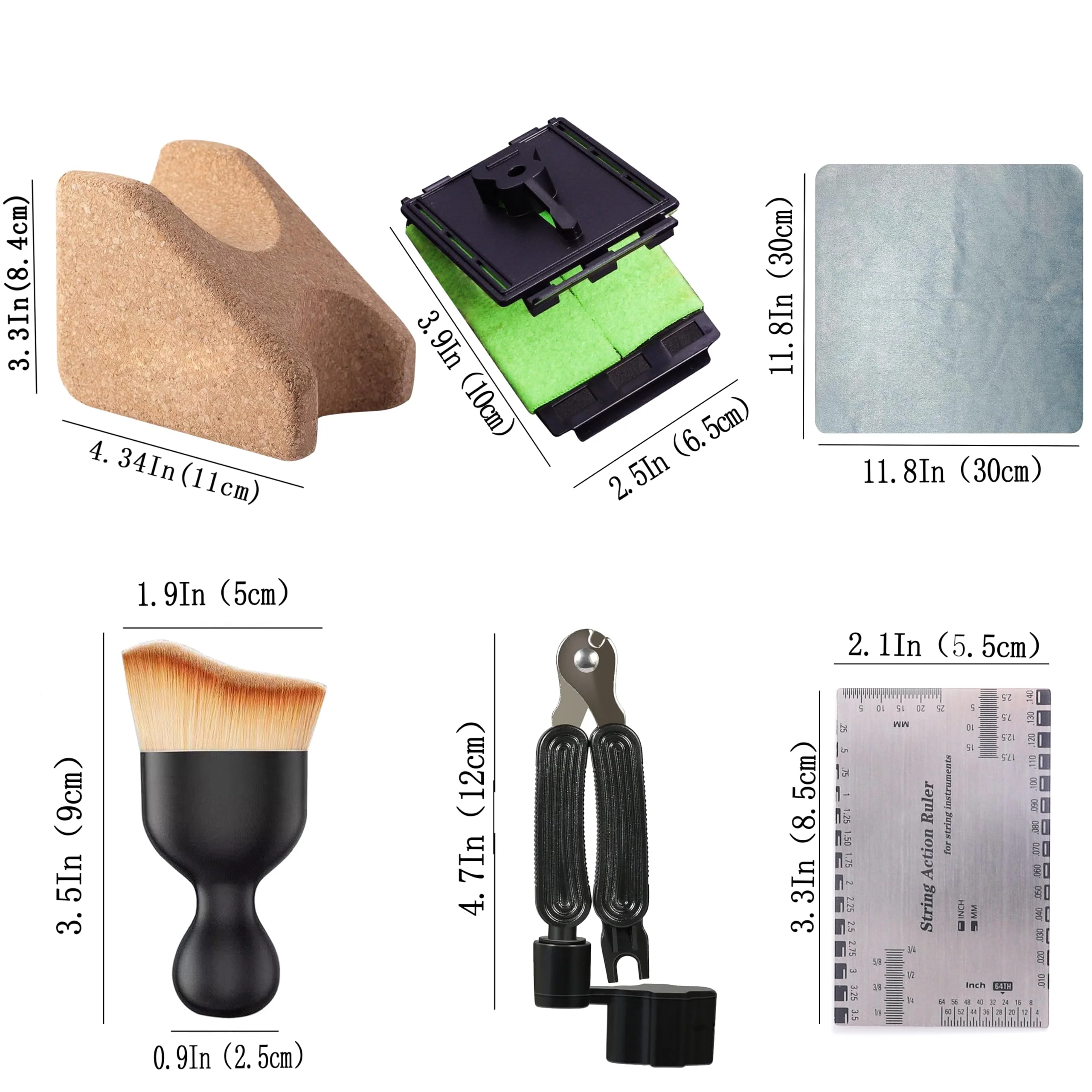 Guitar Cleaning Kit Including Guitar Work Mat,Guitar Neck Rest,Guitar String Winder and Cutter Tool for Acoustic Guitar Electric Guitar Ukulele Violins Bass Banjo, Gift for Musicians - Image 2