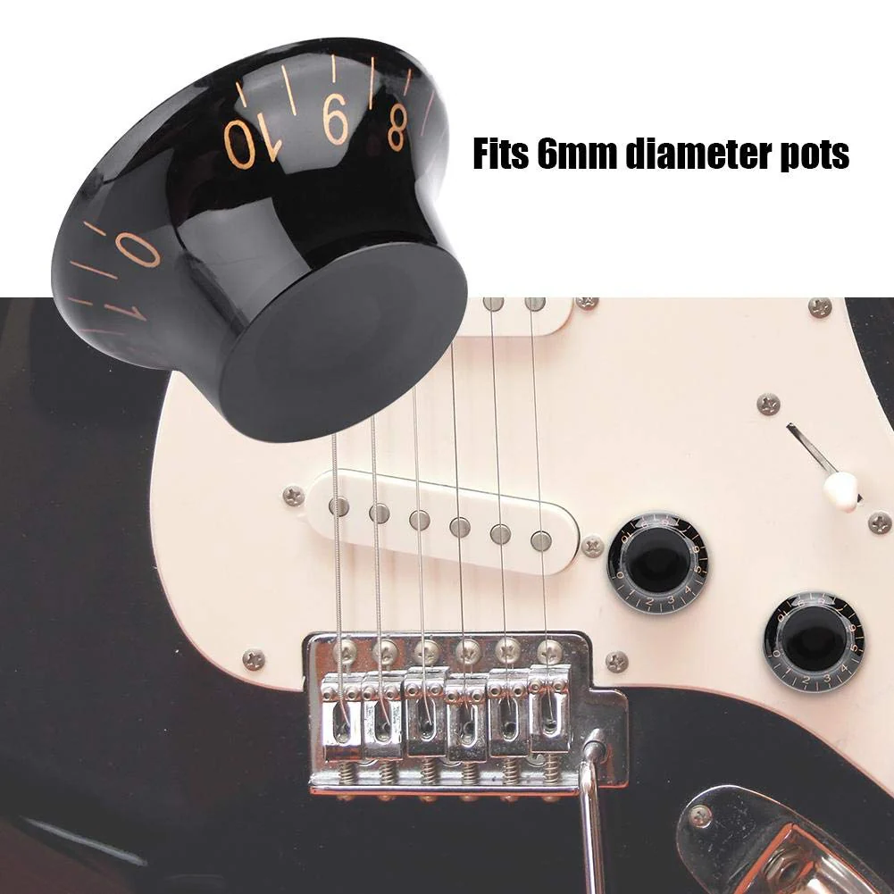 Guitar Control Knobs, 4 Pcs Speed Tone Volume Control Knobs for EPI LP Electric Guitar Accessory(Black+Gold) - Image 4