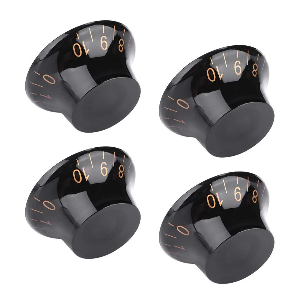 Guitar Control Knobs, 4 Pcs Speed Tone Volume Control Knobs for EPI LP Electric Guitar Accessory(Black+Gold) - Image 6
