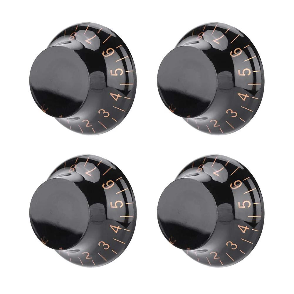Guitar Control Knobs, 4 Pcs Speed Tone Volume Control Knobs for EPI LP Electric Guitar Accessory(Black+Gold) - Image 7