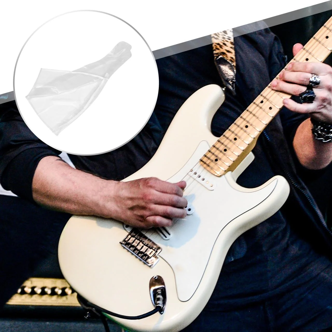 Guitar Cover Instrument Bass Cover for Acoustic and Electric Guitars Transparent Design for Home Use - Image 7