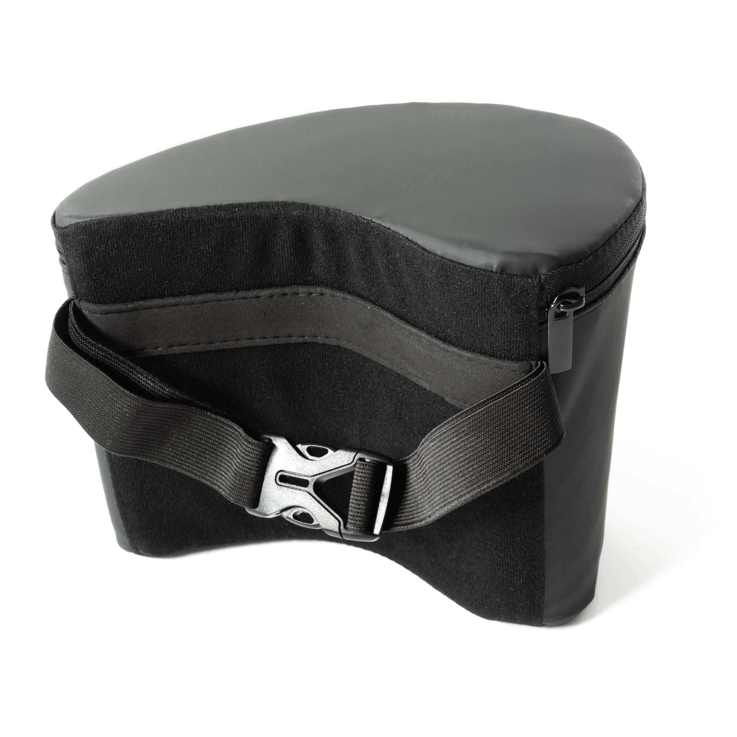 Guitar Cushion - Contoured Built In Sponge for Comfortable Support - Leg Strap -Durable PU Leather in Black - Classical Acoustic Bass & Electric - Complete Travel Bag & String Cleaner Tool - Image 3