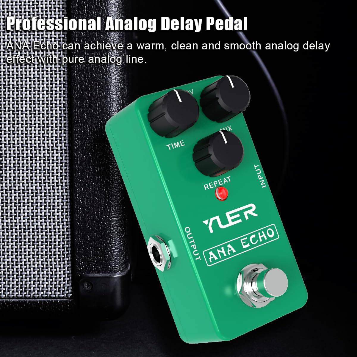 Guitar Delay Pedal, ANA Echo Delay Effect Pedal for Electric Guitar with Footswitch Cap Aluminum Case Delivers Warm, Clean and Smooth Delay Effects - True Bypass RS-10 - Image 2