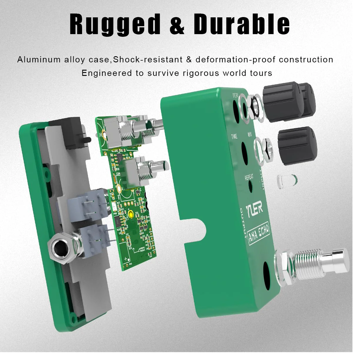 Guitar Delay Pedal, ANA Echo Delay Effect Pedal for Electric Guitar with Footswitch Cap Aluminum Case Delivers Warm, Clean and Smooth Delay Effects - True Bypass RS-10 - Image 6