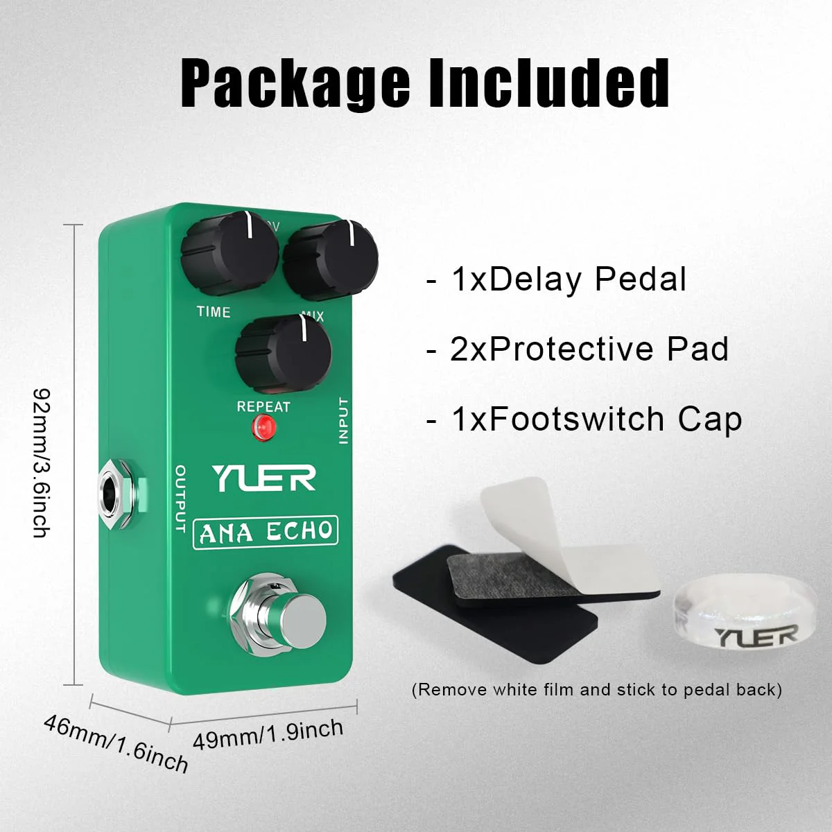 Guitar Delay Pedal, ANA Echo Delay Effect Pedal for Electric Guitar with Footswitch Cap Aluminum Case Delivers Warm, Clean and Smooth Delay Effects - True Bypass RS-10 - Image 7
