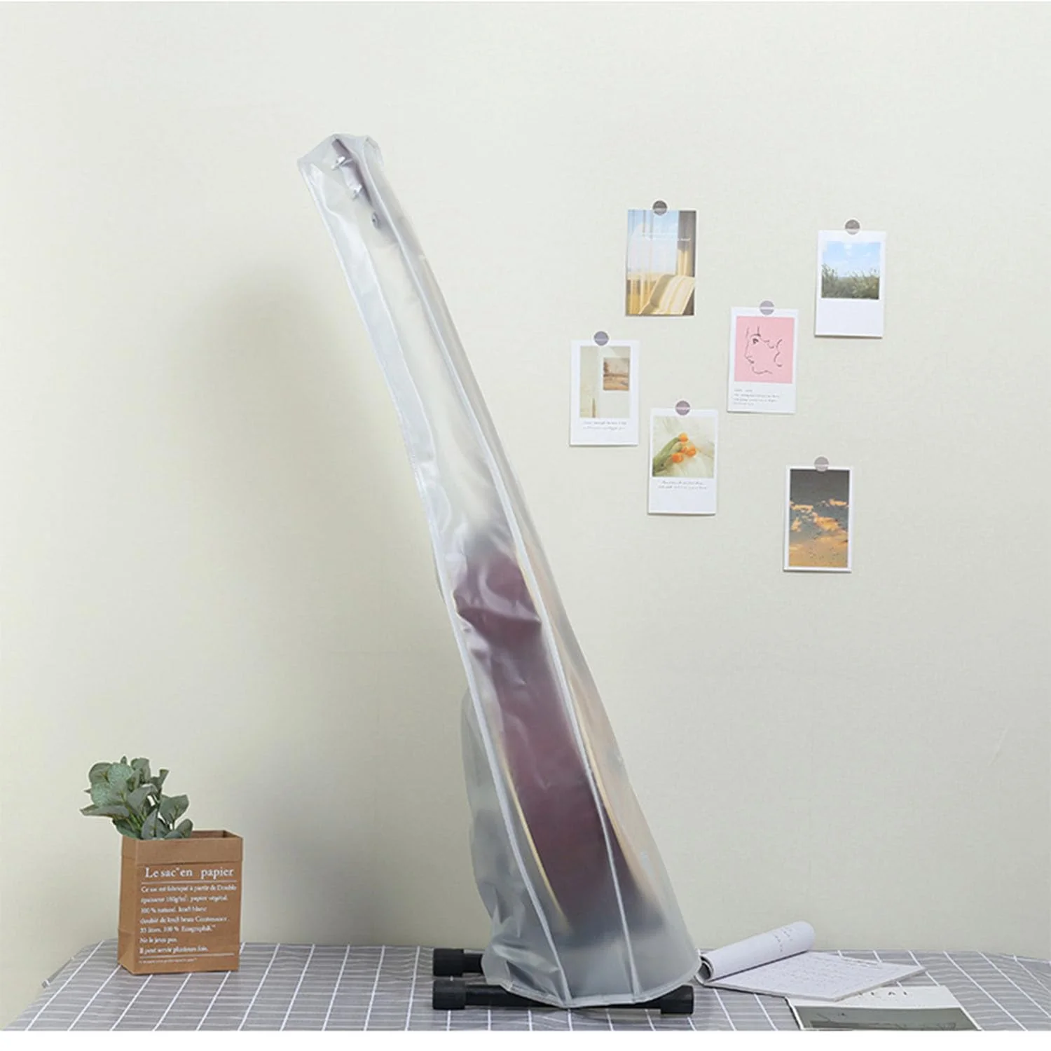 Guitar dust Cover wall mount Transparent Guitar Dust Cover PVC Frosted Fits Acoustic, Electric,ukuleleWater Resistant Dust Dirt Moisture (For Acoustic guitar) For Acoustic guitar - Image 6