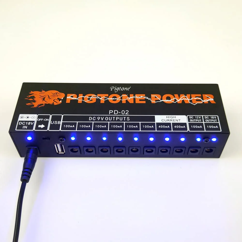 Guitar Effect Pedal 10 DC Outputs Power Supply for 9V 12V 18V Effects Pedals with USB (5V2A) PD-02 - Image 5