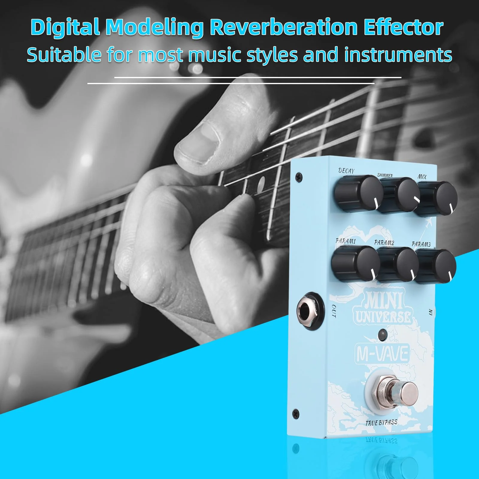 Guitar Effect Pedal Digital Reverb Pedal Digital Modeling Reverberation Effector with 9-Mode Reverb Selection for Guitar Bass - MINI-UNIVERSE,Reverberation Effector - Image 2