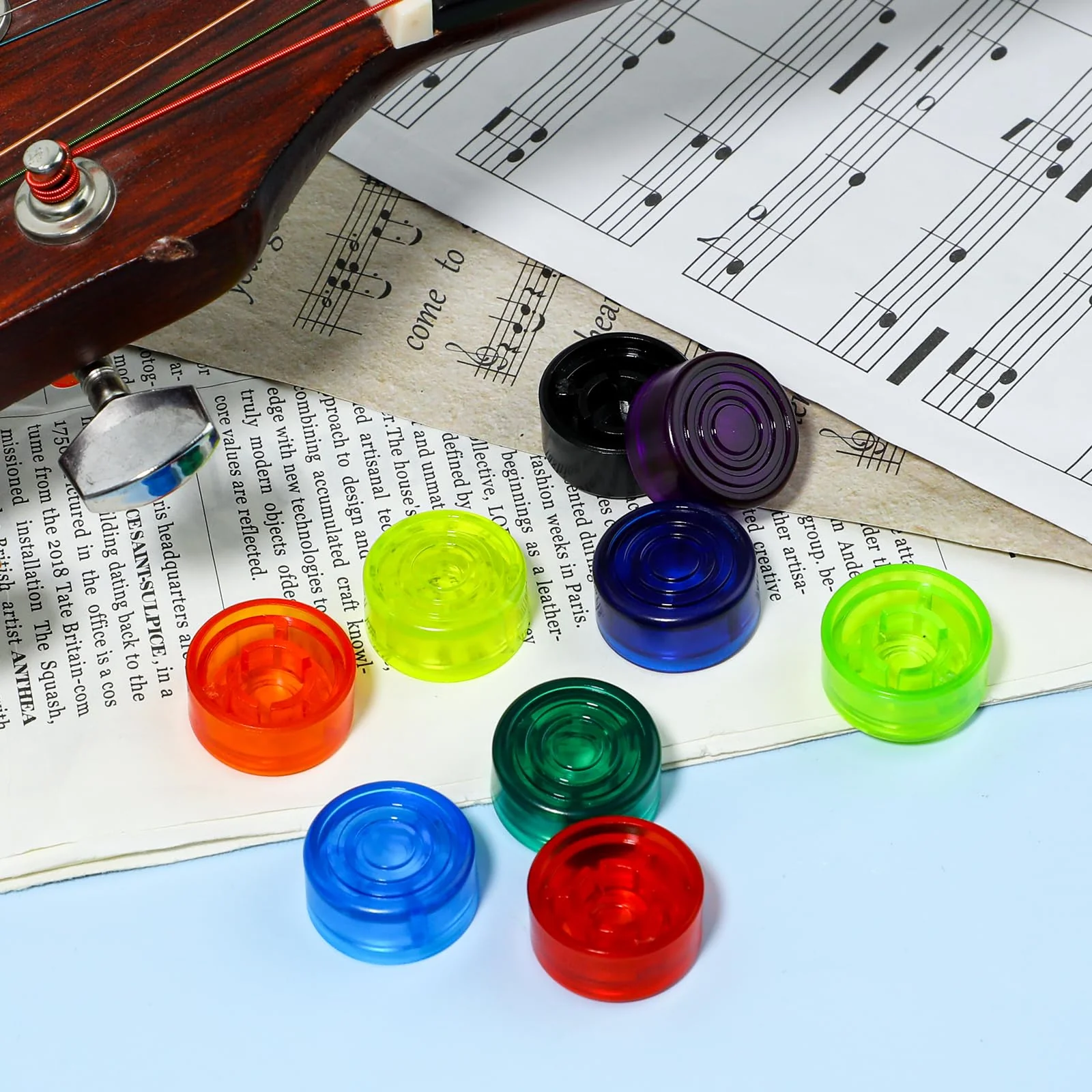 Guitar Effect Pedal Footswitch Toppers 18Pcs Foot Nail Cap Protection Cap Multi-colored Foot Switch Button Cover for Common Pedal Switches - Image 3