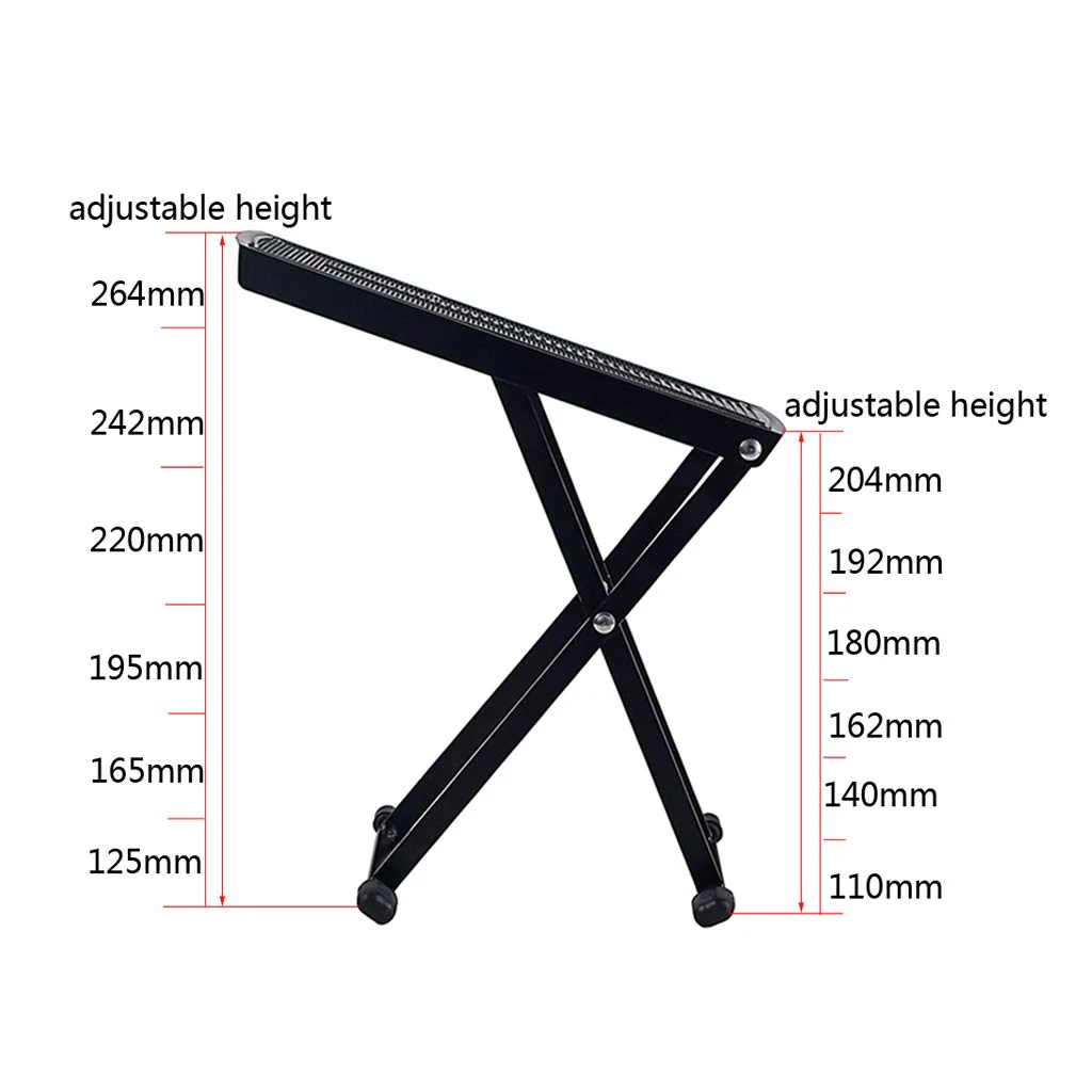Guitar Foot Rest Stool 6 Position Height Adjustable Guitar Footstool with Non-Slip Rubber for Classical Guitar Player Black - Image 4