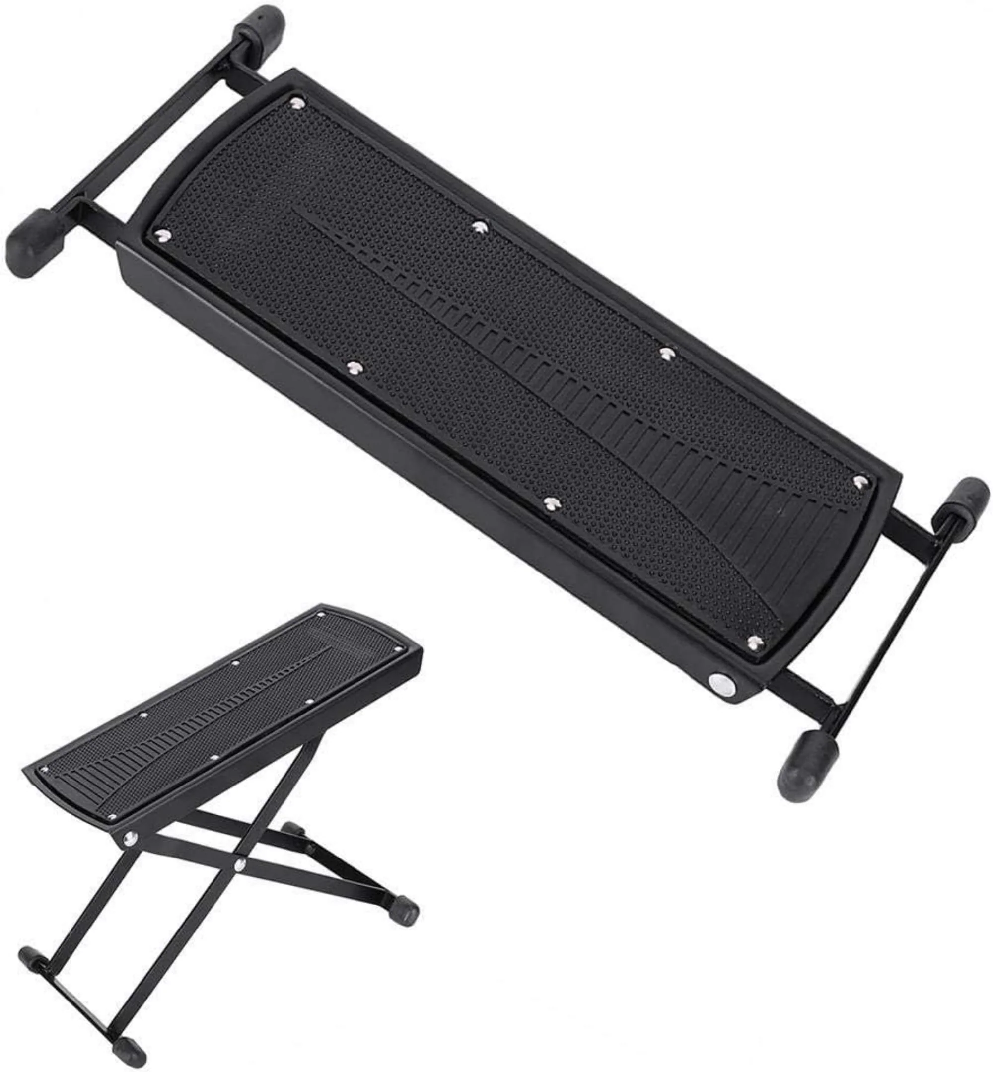 Guitar Foot Stool, 6-Position Height Adjustable Guitar Foot Rest Stand with Rubber End Caps and Non-Slip Rubber Pad for Classical, Acoustic, Electric Guitar - Black - Image 5