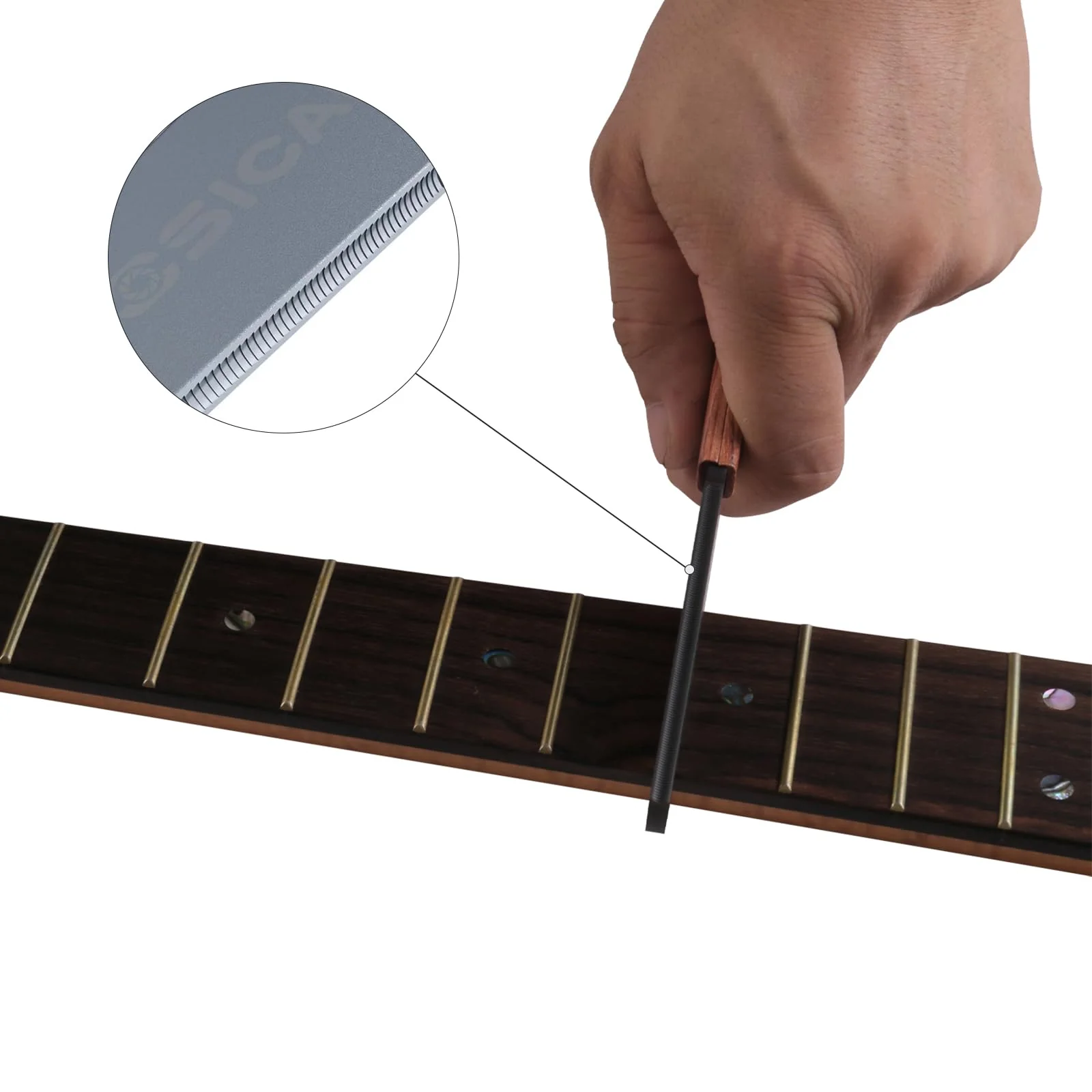 Guitar Fret Crowning File, Dual Side Fret Crowning Tool Files,Fret polishing kit,Luthier Tools, Professional High Carbon Steel Design for Electric, Acoustic,Bass Guitar - Image 3