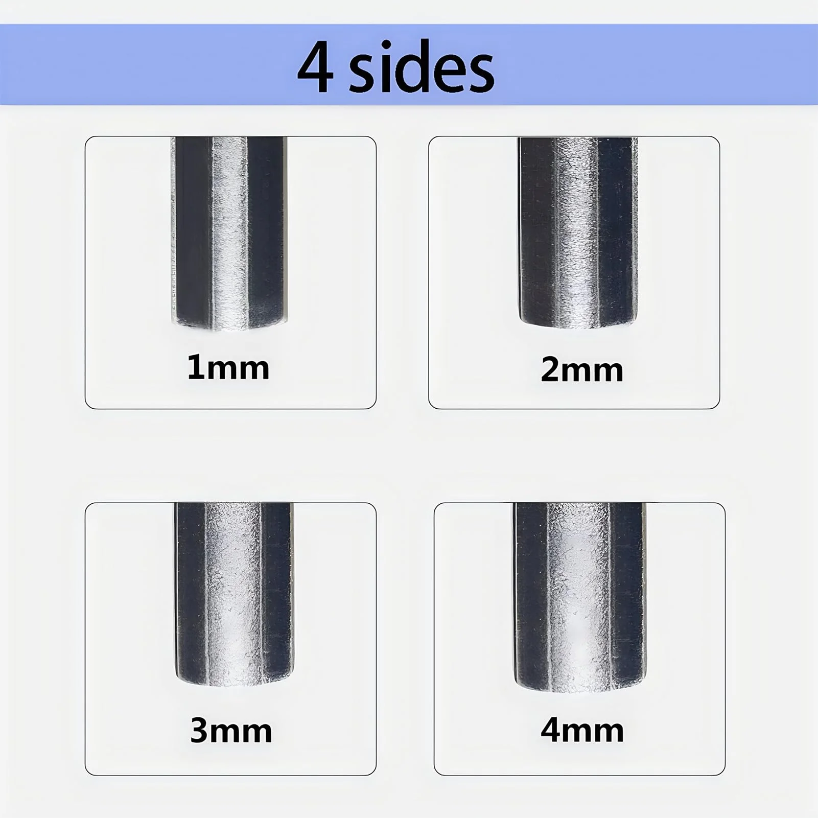 Guitar Fret Crowning File Fret Repairing Tools with 4 Size Edges Narrow/Medium/Wide Notch Edges and Flat Edges Wood Handle Luthier Tools for Guitars Ukuleles Bass Banjo Mandolin - Image 4
