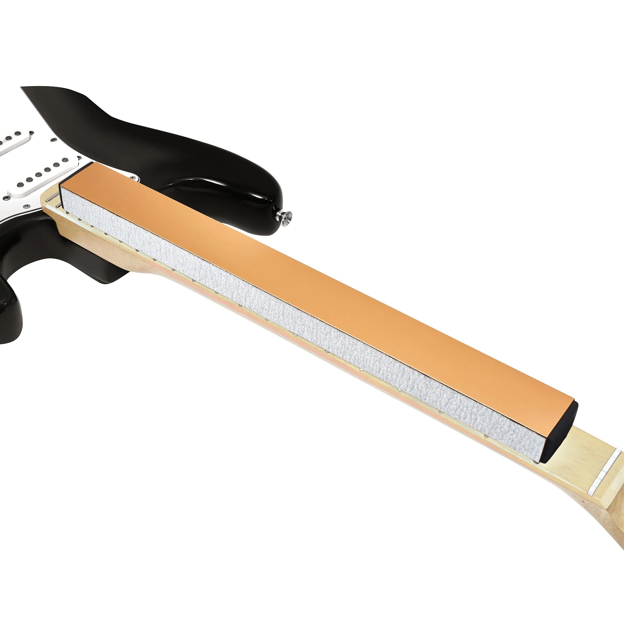 Guitar Fret Leveling Beam, 16 Inch Fret Leveler Sanding Beam, Professional Luthier Fretboard Leveling File Block Repair Tool with 3 Sets of 120/240/320/600 Grit Replacement Sandpaper Gold - Image 6