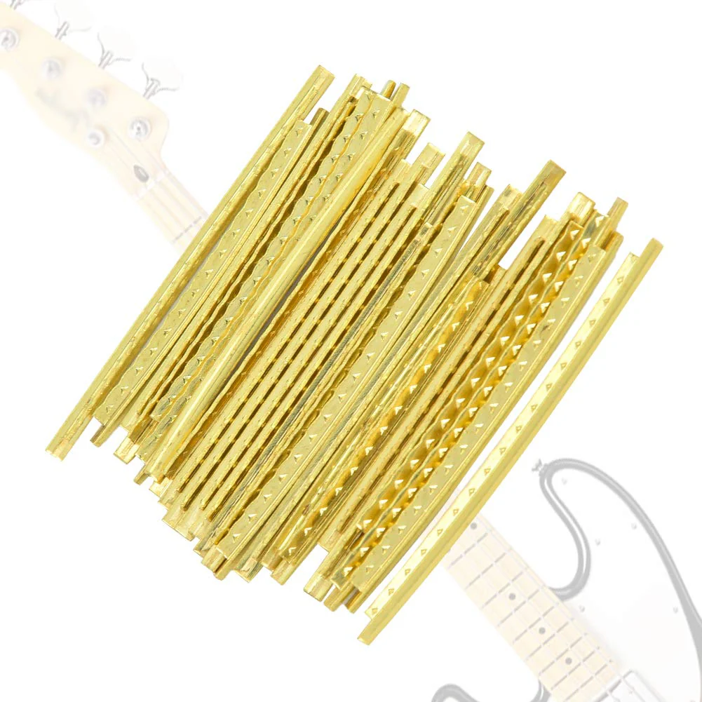 Guitar Fret Wires, 24pcs 2.7mm Electric Guitar Fret Wire, Brass Fretwire for Electric Guitar Bass Guitar Fingerboard Replacement - Image 2