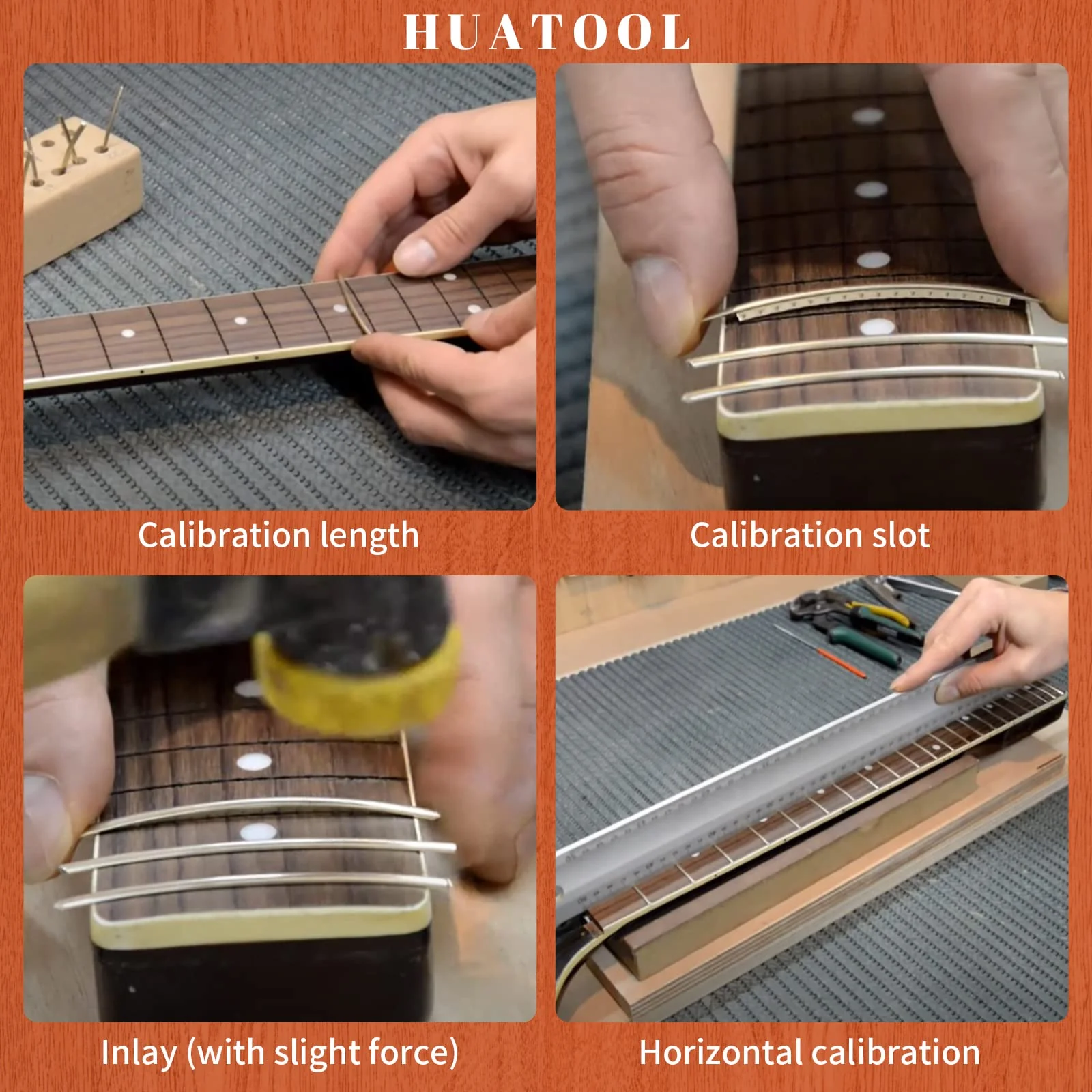 Guitar Fret Wires Stainless Steel 2.4mm 260mm Length Fret Wire Set Guitar Fingerboard Guitar Parts Accessory Replacement, for Bass Electric Guitar Classical Acoustic Guitar, 10pcs Stainless Steel 10PCS 2.4mm - Image 6