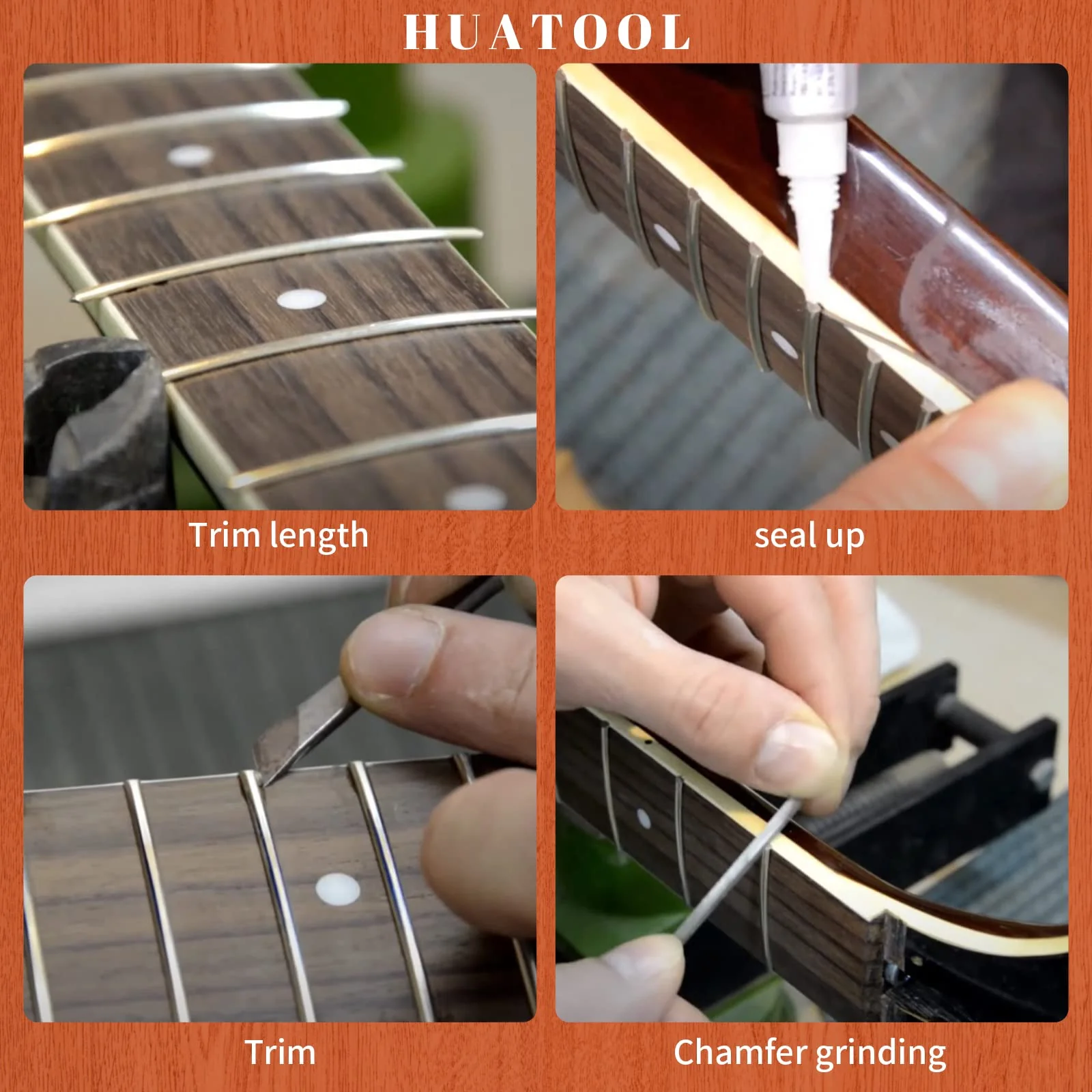 Guitar Fret Wires Stainless Steel 2.4mm 260mm Length Fret Wire Set Guitar Fingerboard Guitar Parts Accessory Replacement, for Bass Electric Guitar Classical Acoustic Guitar, 10pcs Stainless Steel 10PCS 2.4mm - Image 7
