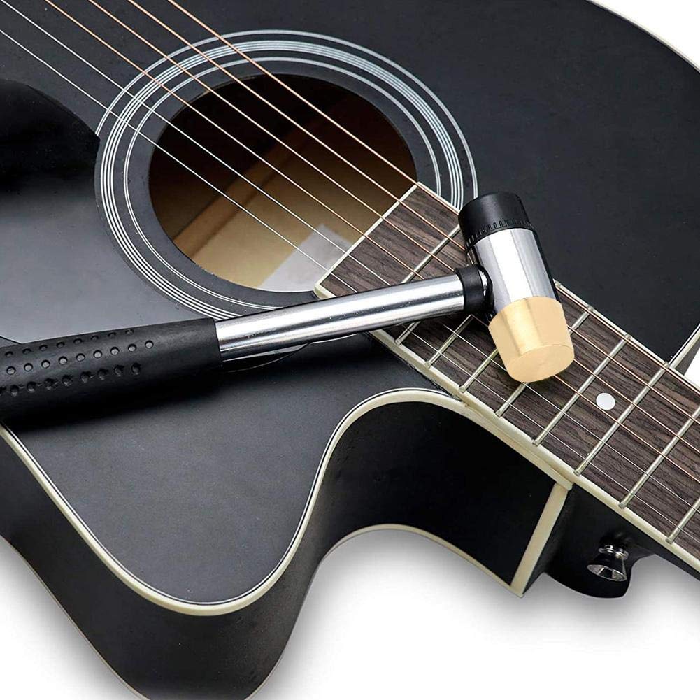 Guitar Hammer, Black Guitar Plastic Hammer Brass and Rubber Head Guitar Fret Hammer Ukulele Musical Instrument Accessories - Image 4