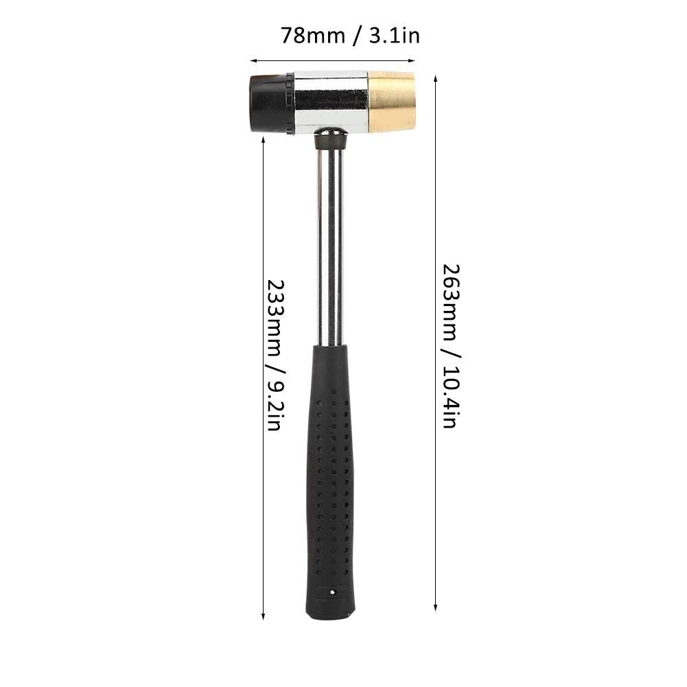 Guitar Hammer, Black Guitar Plastic Hammer Brass and Rubber Head Guitar Fret Hammer Ukulele Musical Instrument Accessories - Image 8