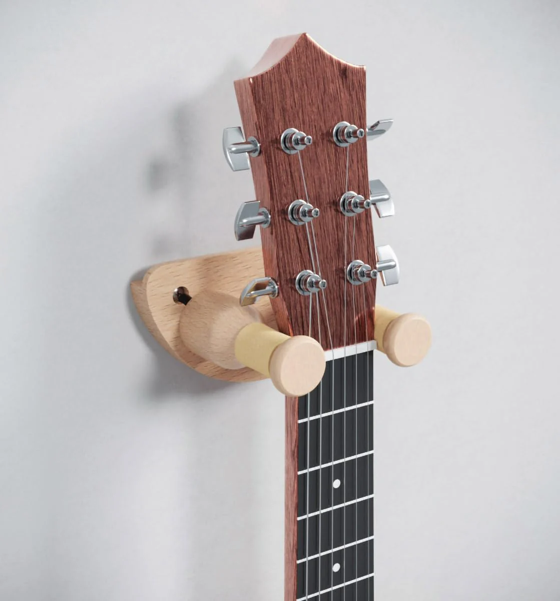 Guitar Hanger, Solid Wood Wall Mount Guitar Holder Adjustable Width Wall Hanging Stand for Guitar Bass Banjo Violin and More - Image 5