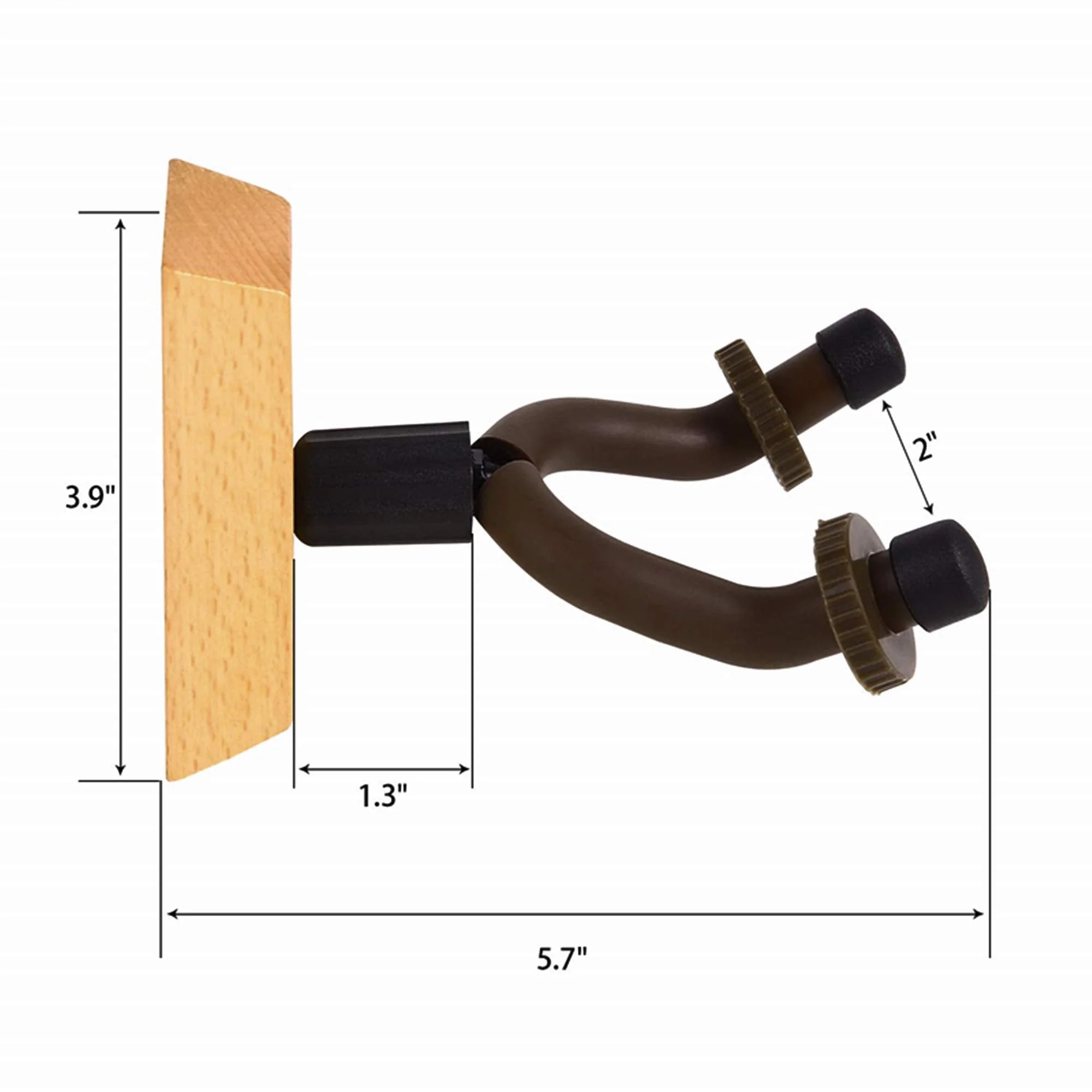 Guitar Hanger Wall Mount 6 Pack, Hardwood Guitar Wall Hangers Hooks Holder Stand Display with Screws - Easy to Install - Fits Bass, Mandolin, Banjo - Image 3