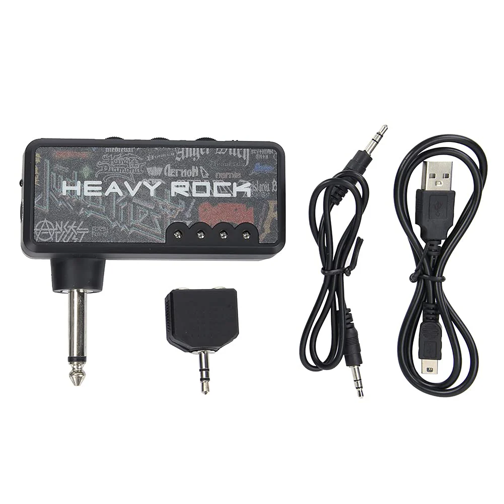 Guitar Headphone Amp, Bass Headphone Amp Portable Guitar Amp Mini Plug Guitar Amplifier Rechargeable Electric Guitar Bass Amp for Electric Guitar - Image 6