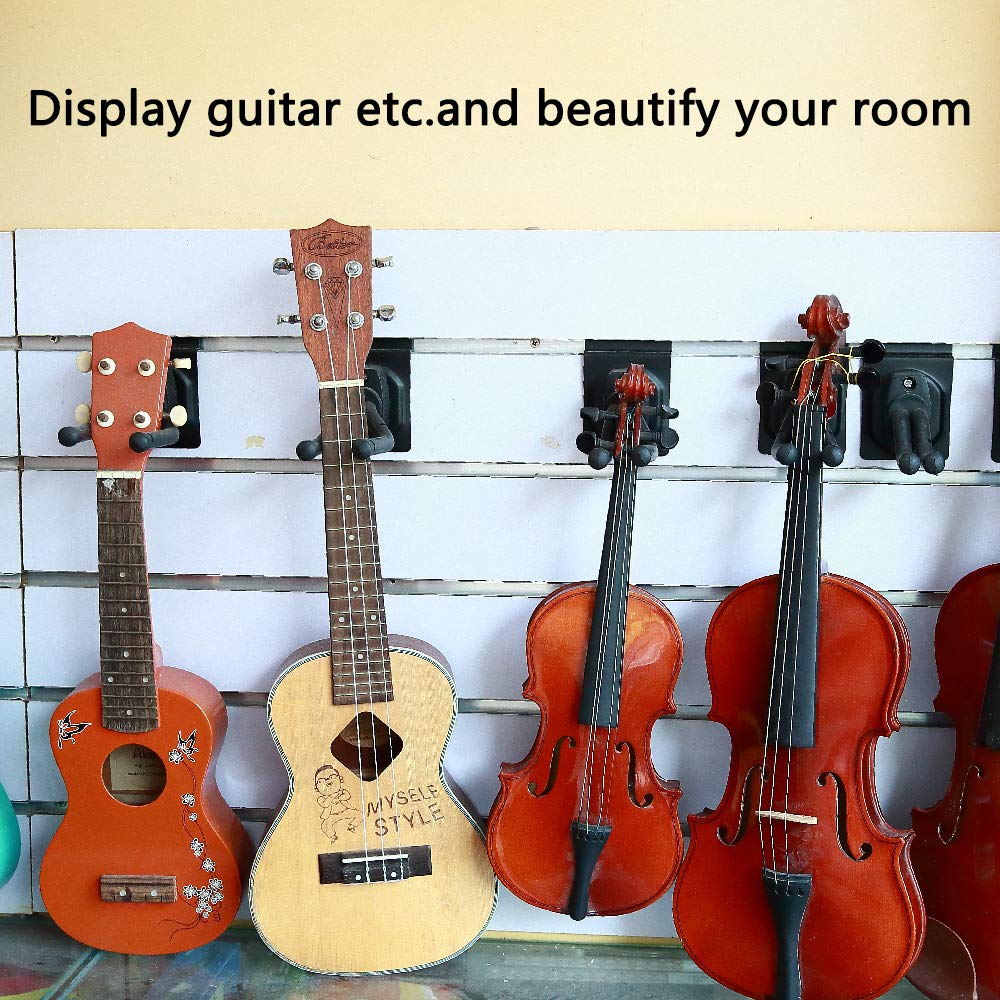 Guitar Hook Slatwall Adjustable Guitar Wall Mount Stand Hangers Guitar Bass Accessories Perfectly Display Musical Instruments for Musical Retail Shop,Bedroom,Playroom,Bar,Rehearsal Space 4-Pack - Image 3