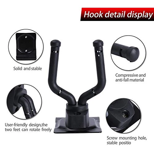 Guitar Hook Slatwall Adjustable Guitar Wall Mount Stand Hangers Guitar Bass Accessories Perfectly Display Musical Instruments for Musical Retail Shop,Bedroom,Playroom,Bar,Rehearsal Space 4-Pack - Image 5