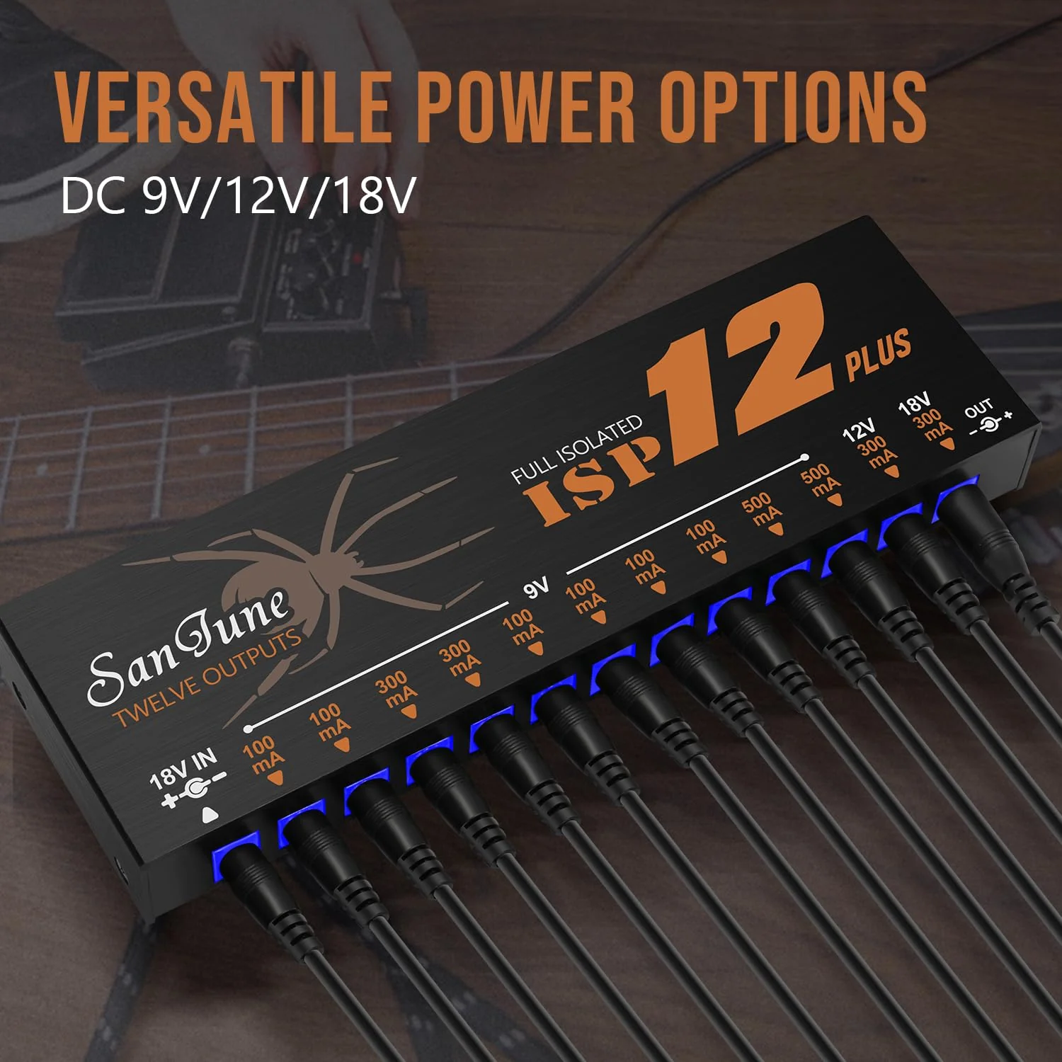 Guitar Isolated Pedal Power Supply 12 DC Outputs Fully Isolated for 9V/12V/18V Effect Pedal ISP12-Plus - Image 5