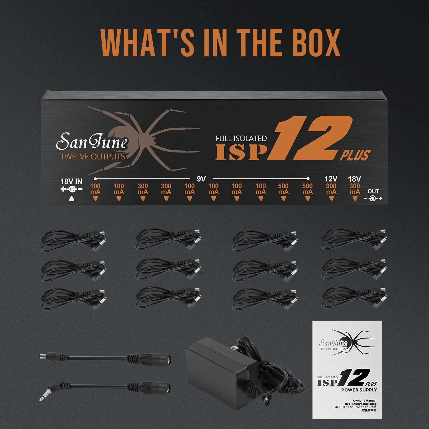 Guitar Isolated Pedal Power Supply 12 DC Outputs Fully Isolated for 9V/12V/18V Effect Pedal ISP12-Plus - Image 7